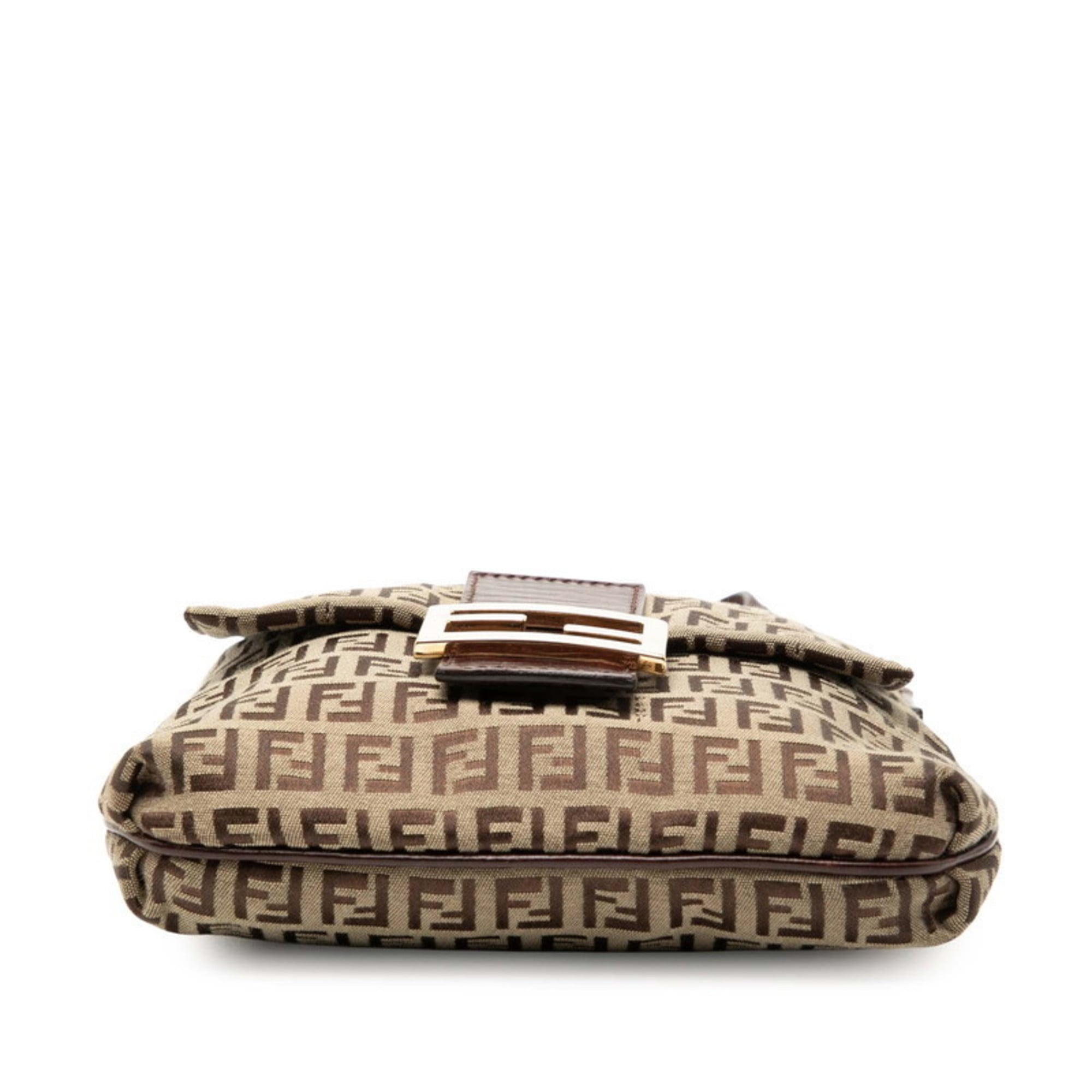 Fendi Brown Canvas Leather Shoulder Bag (Pre-Owned)