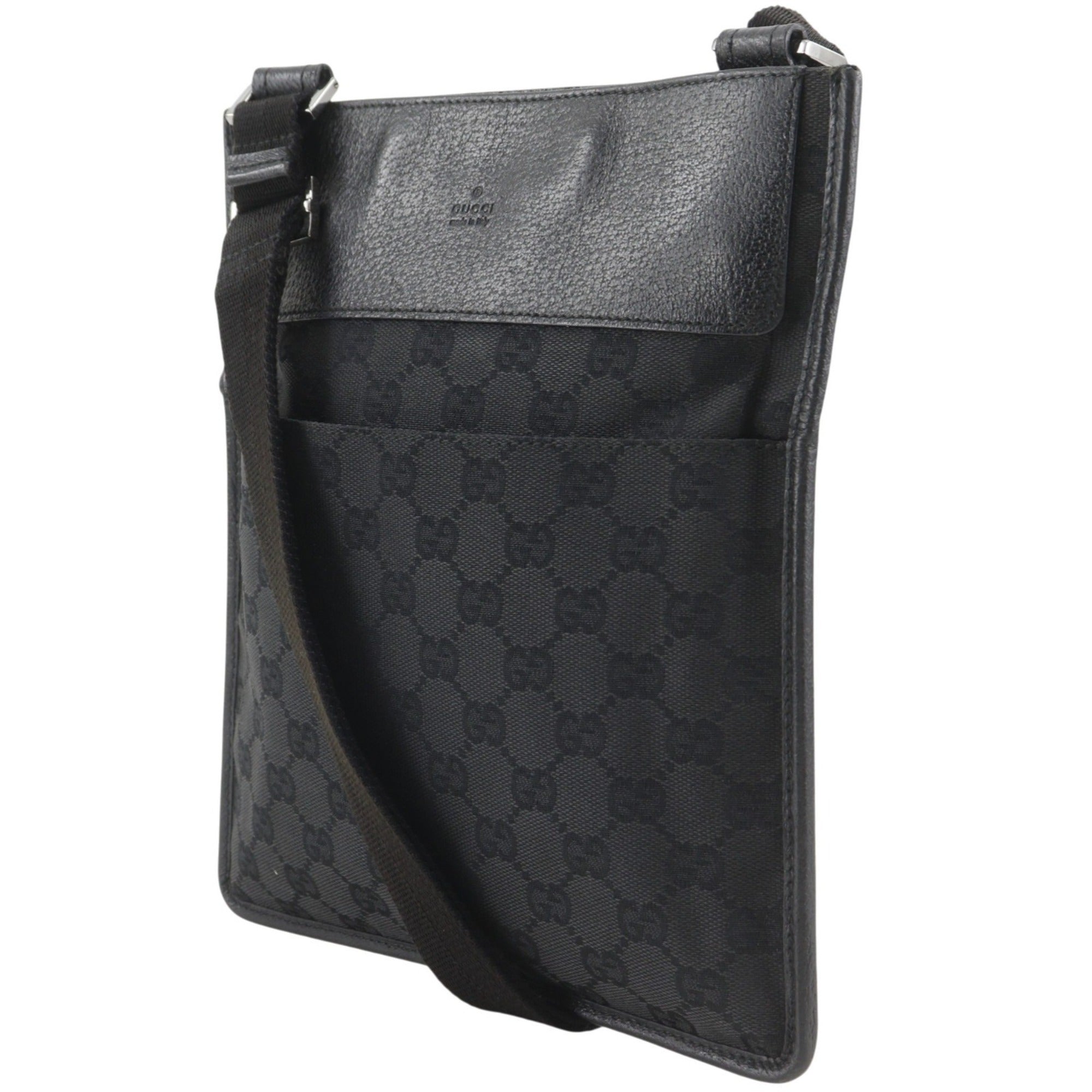 Gucci Gg Canvas Black Gg Canvas Shoulder Bag (Pre-Owned)