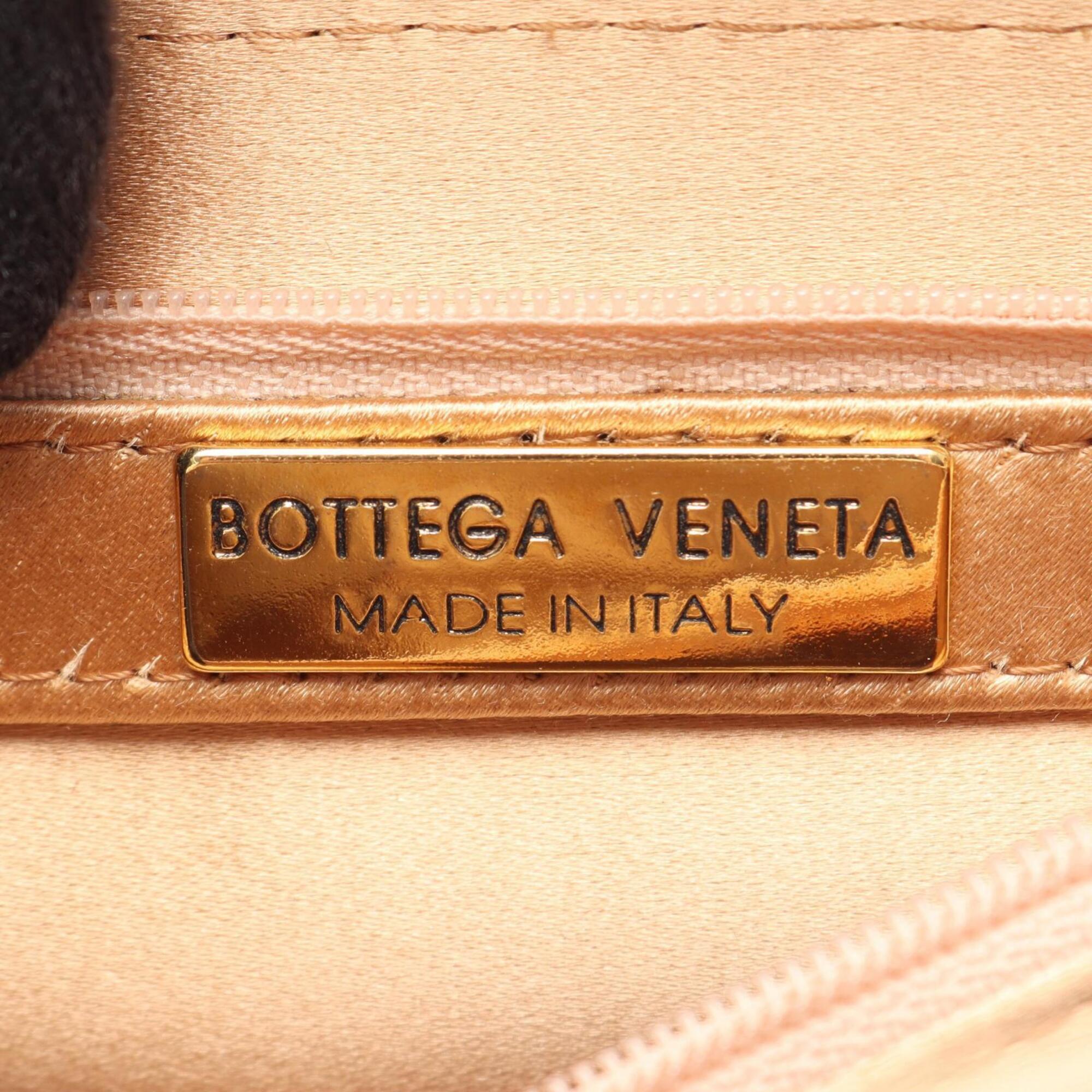 Bottega Veneta Gold Fabric Handbag Shoulder Bag (Pre-Owned)