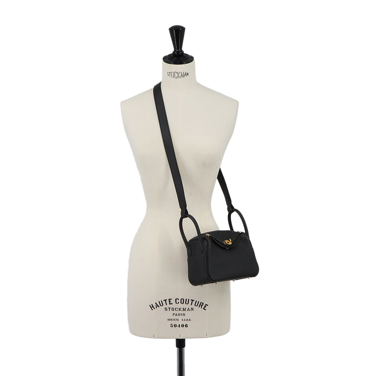 Hermes Black Taurillon Clemence Leather Handbag (Pre-Owned)
