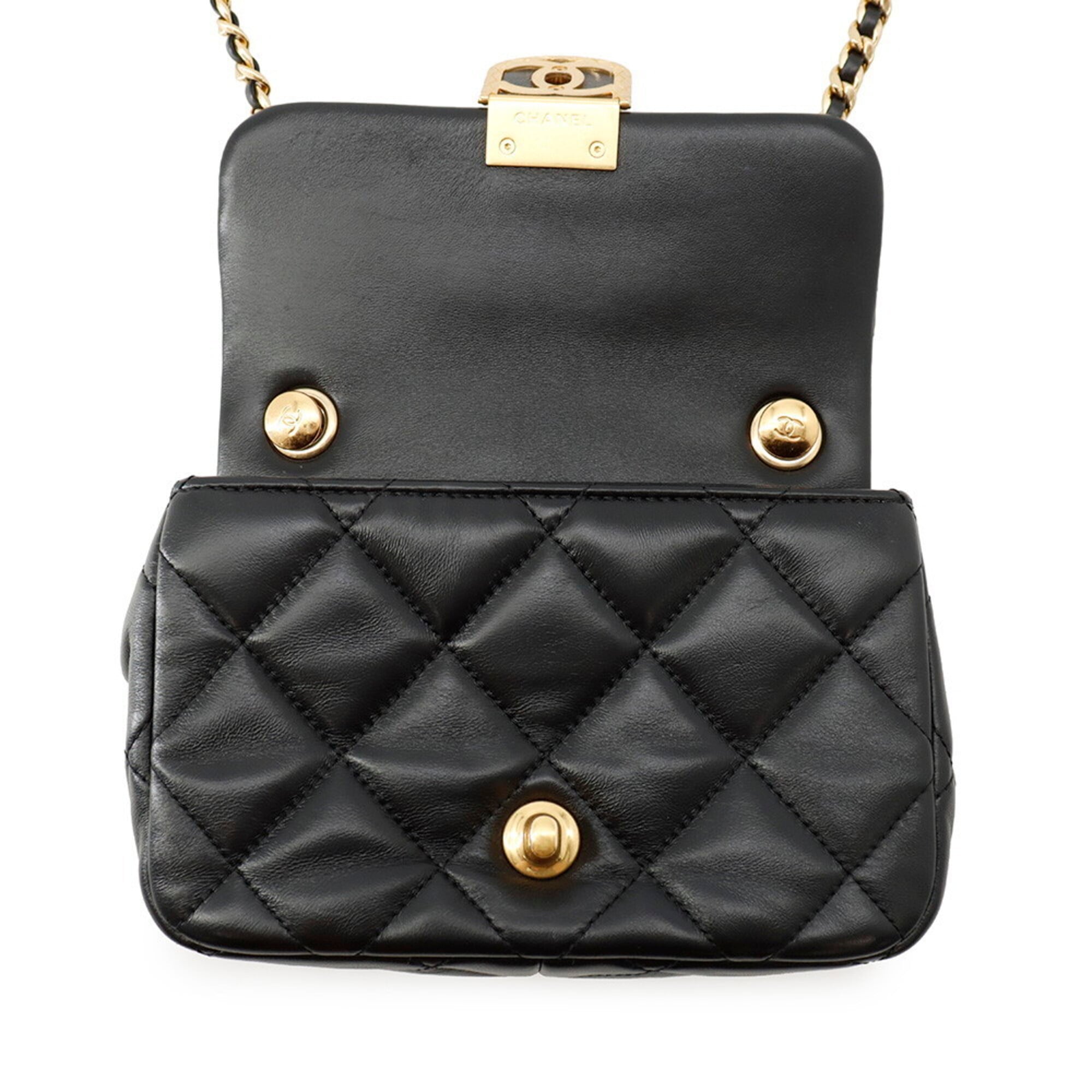 Chanel Black Handbag Shoulder Bag (Pre-Owned)