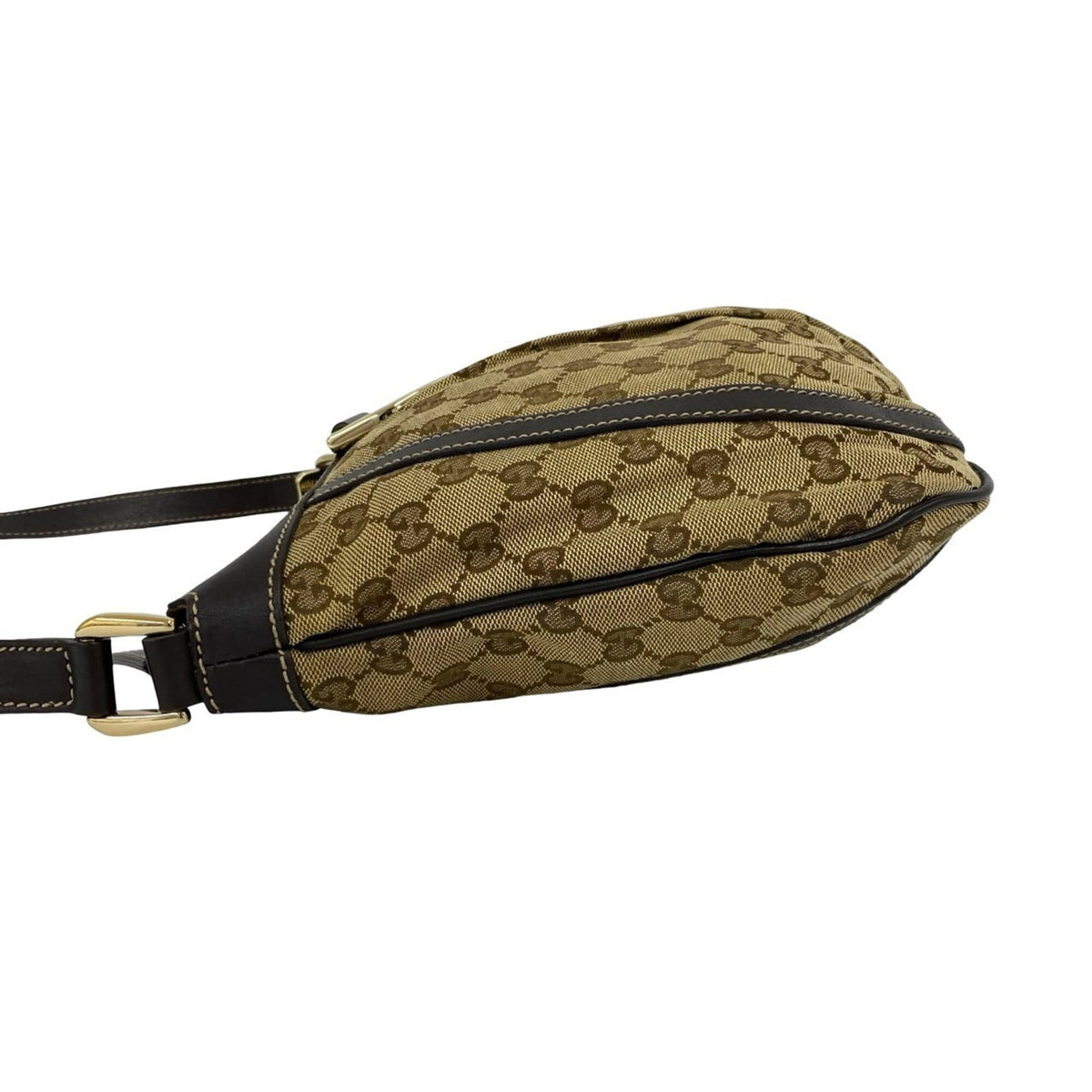 Gucci Brown Canvas Leather Pochette Shoulder Bag (Pre-Owned)