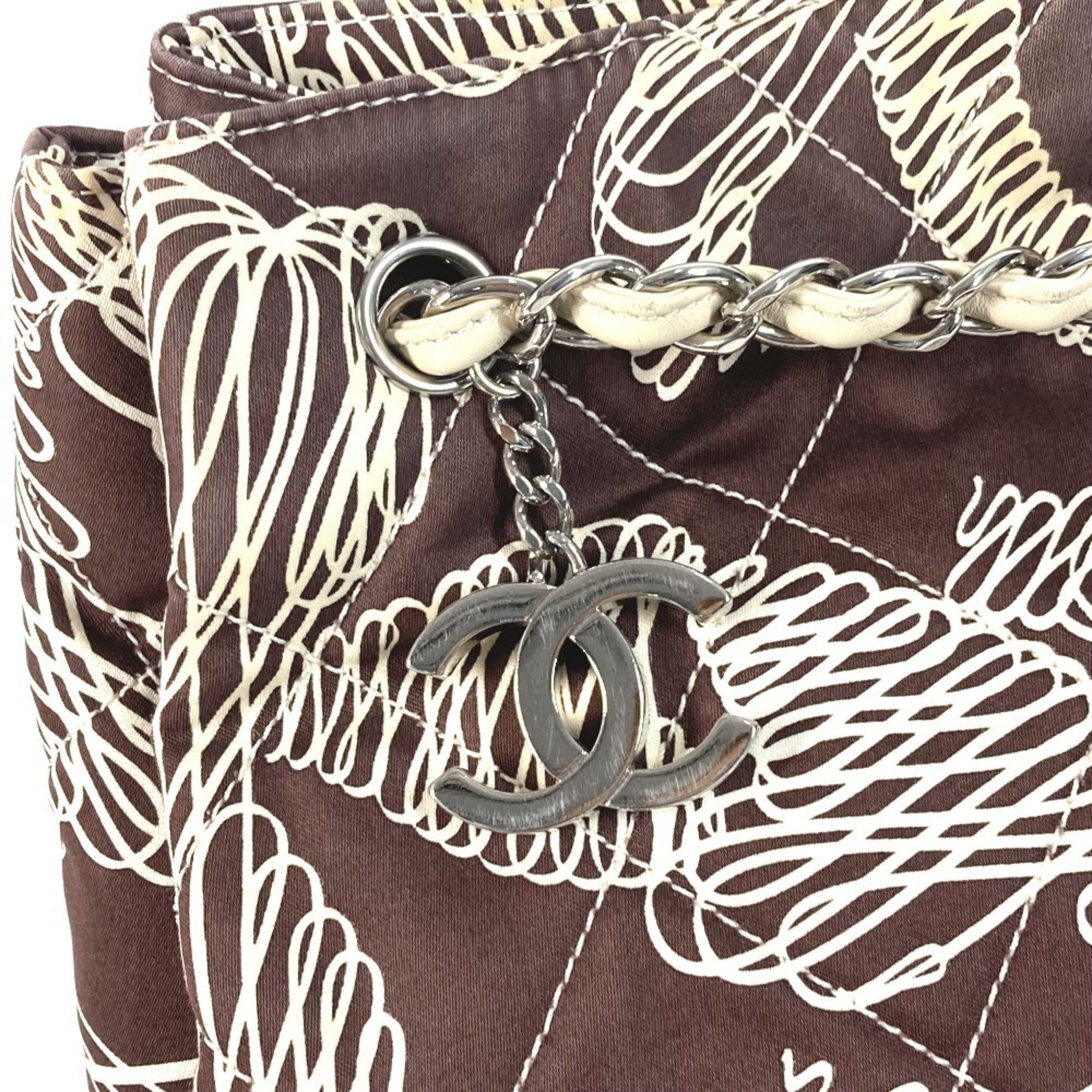 Chanel Beige Brown Quilting Shoulder Bag Tote Bag (Pre-Owned)
