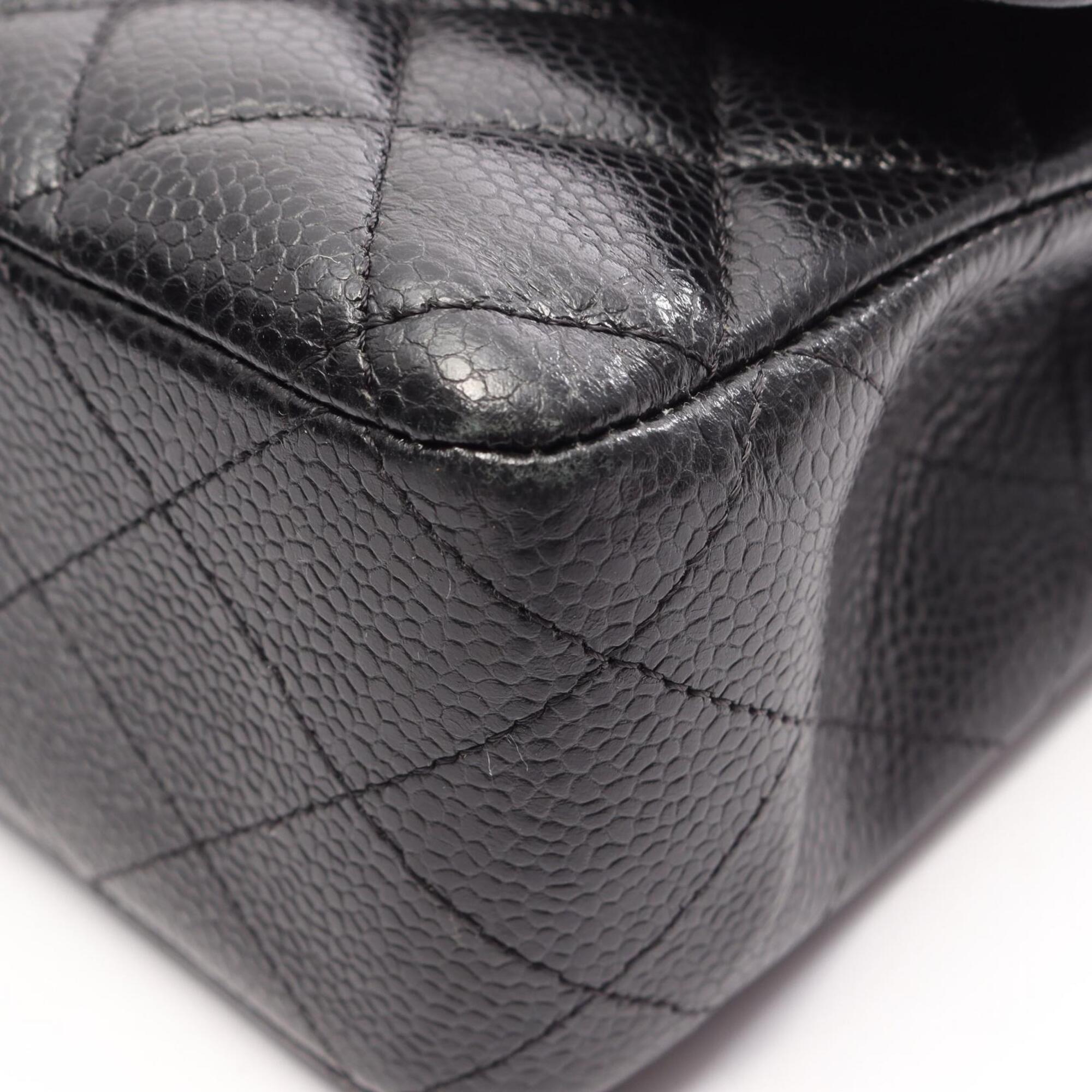 Chanel Black Grained Calfskin Handbag Shoulder Bag (Pre-Owned)