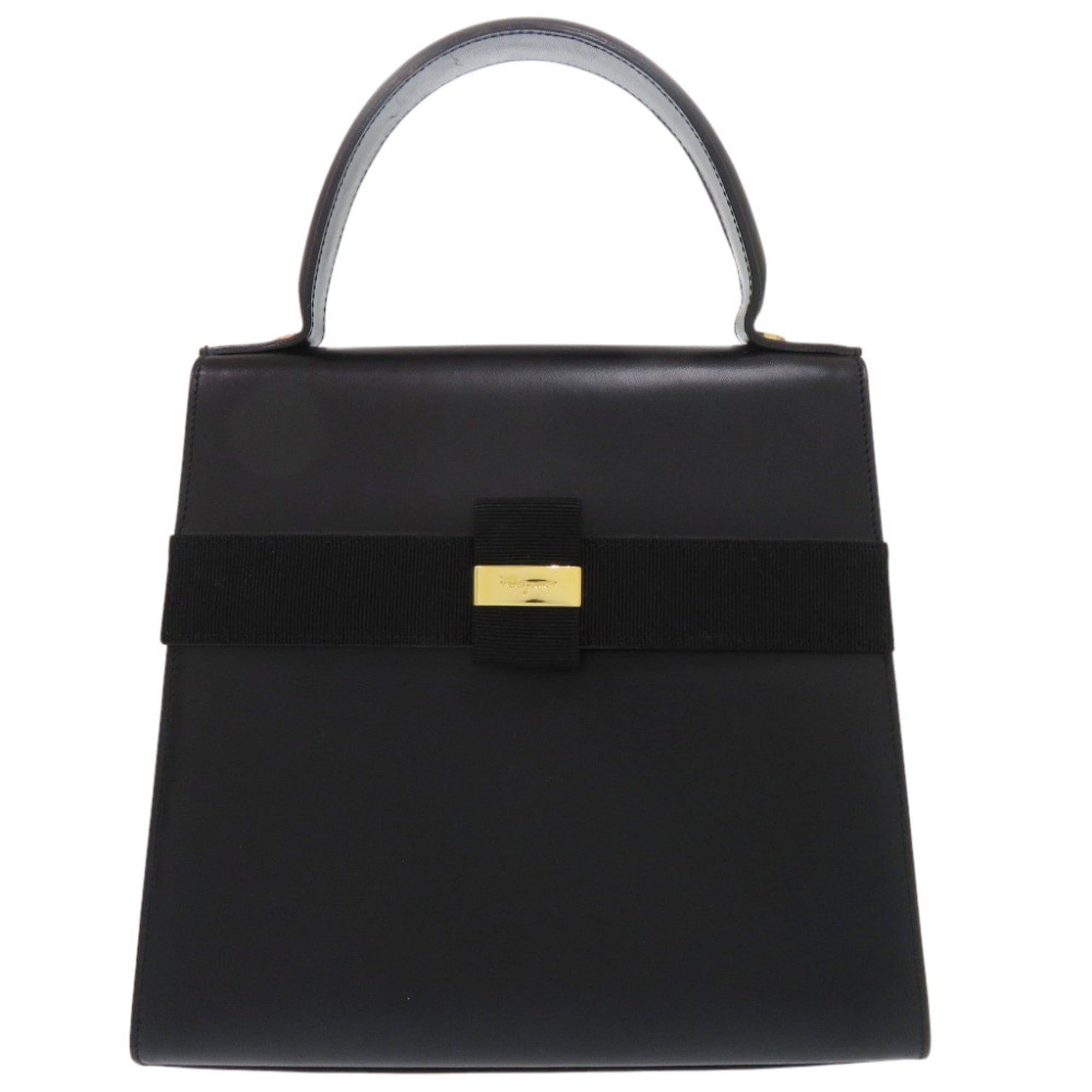 Salvatore Ferragamo Black Leather Handbag (Pre-Owned)