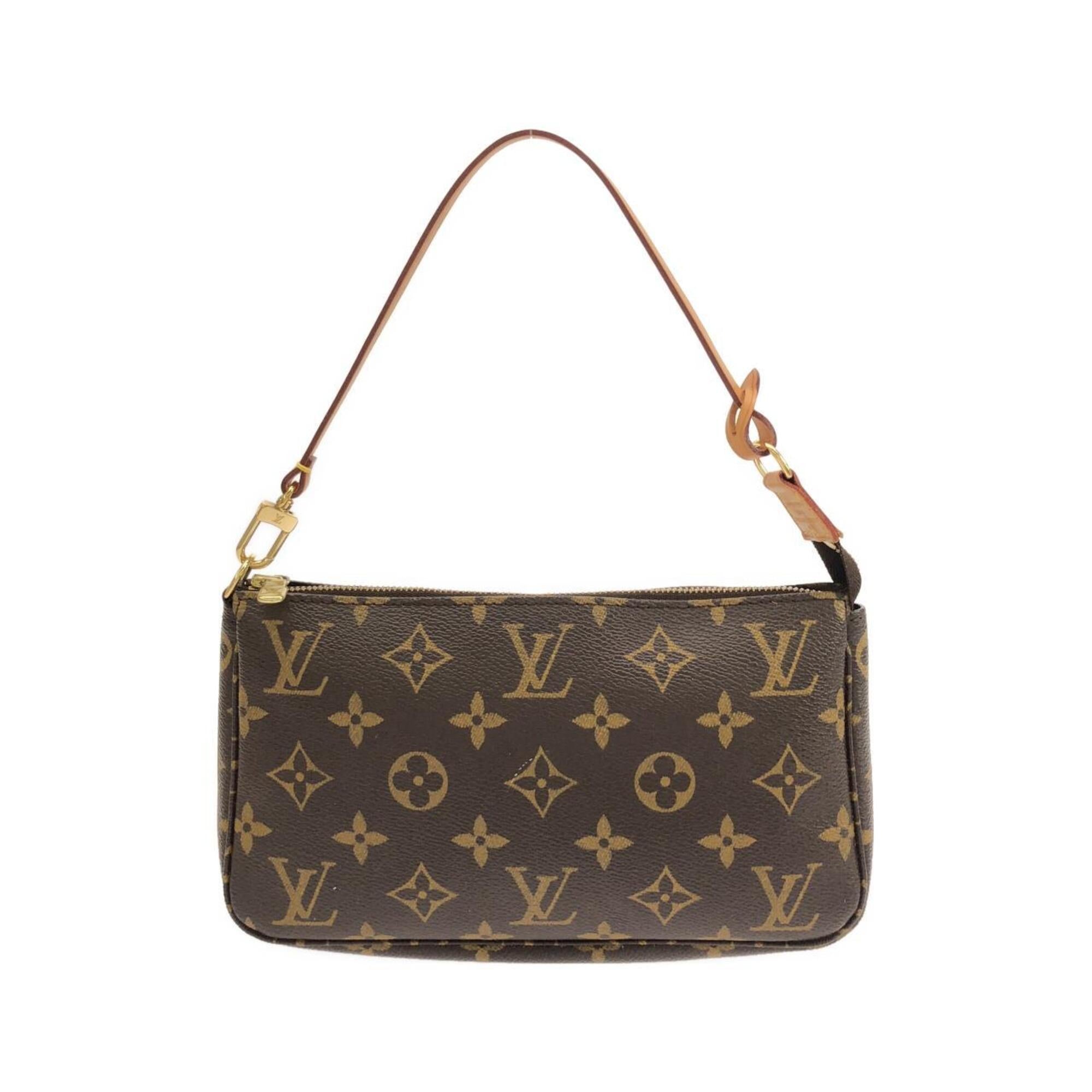 Louis Vuitton Marron Coated Canvas Pochette Pouch (Pre-Owned)
