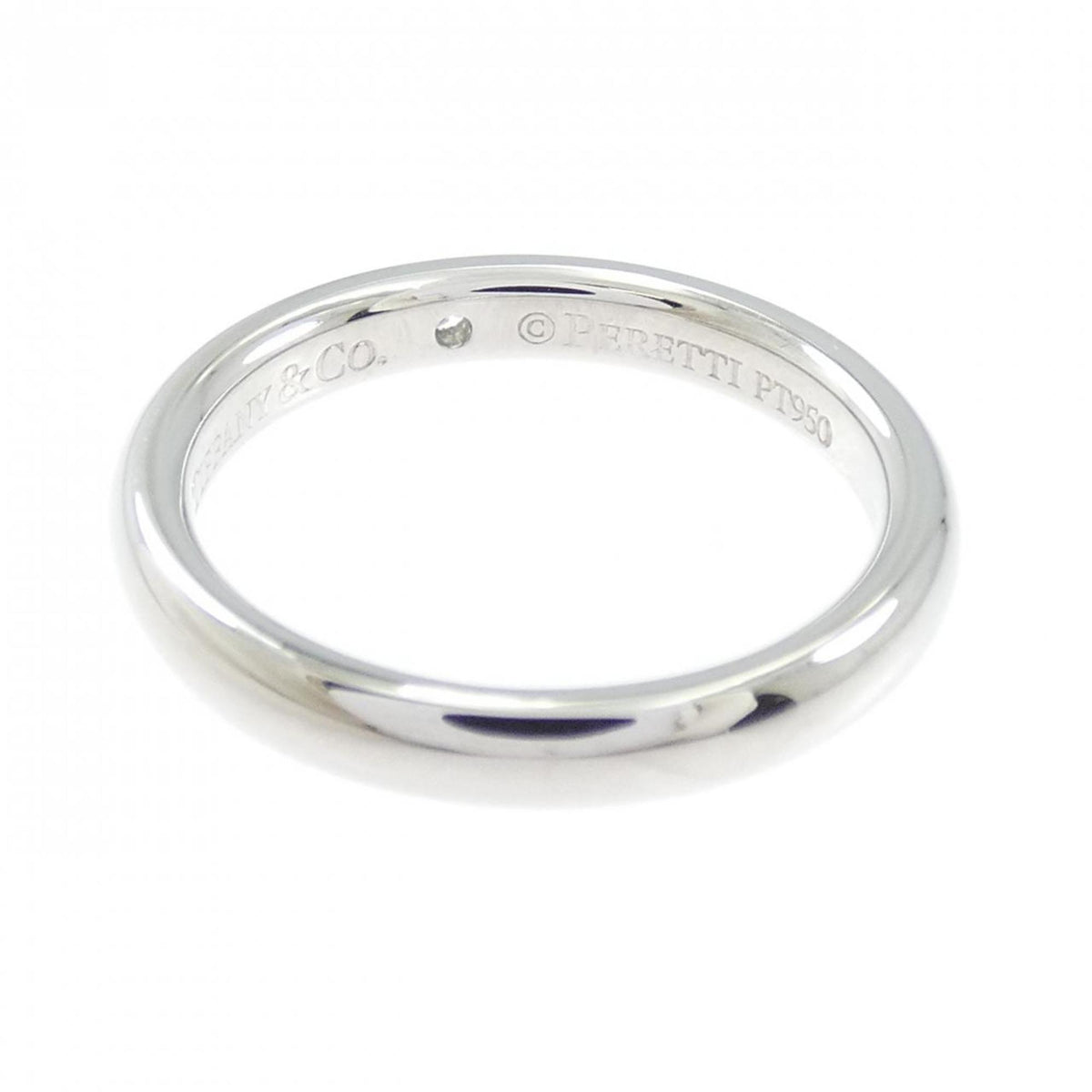 Tiffany Platinum Platinum 950 Band Ring (Pre-Owned)