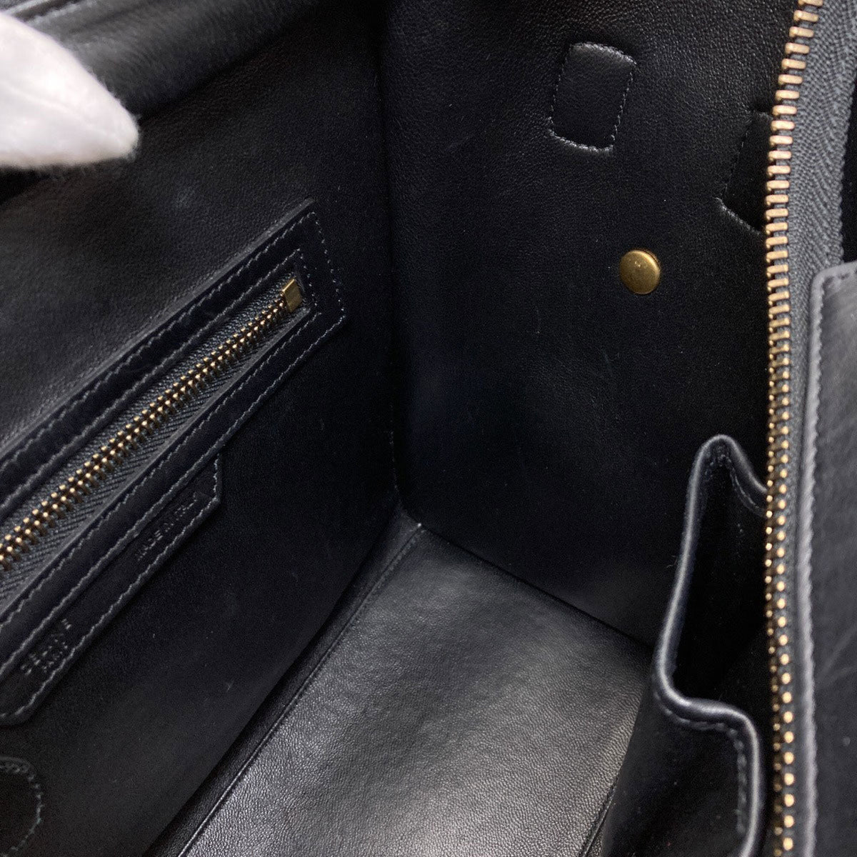 Celine Black Gray Red Color Leather Handbag (Pre-Owned)