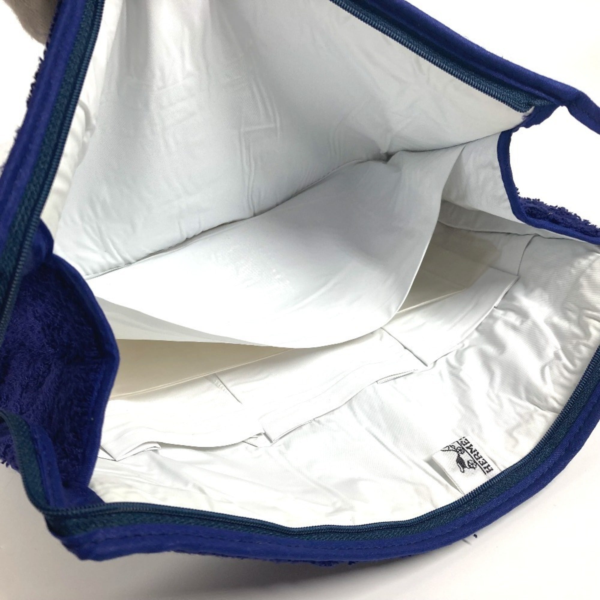 Hermes Navy Pile Fabric Clutch Bag Pouch (Pre-Owned)