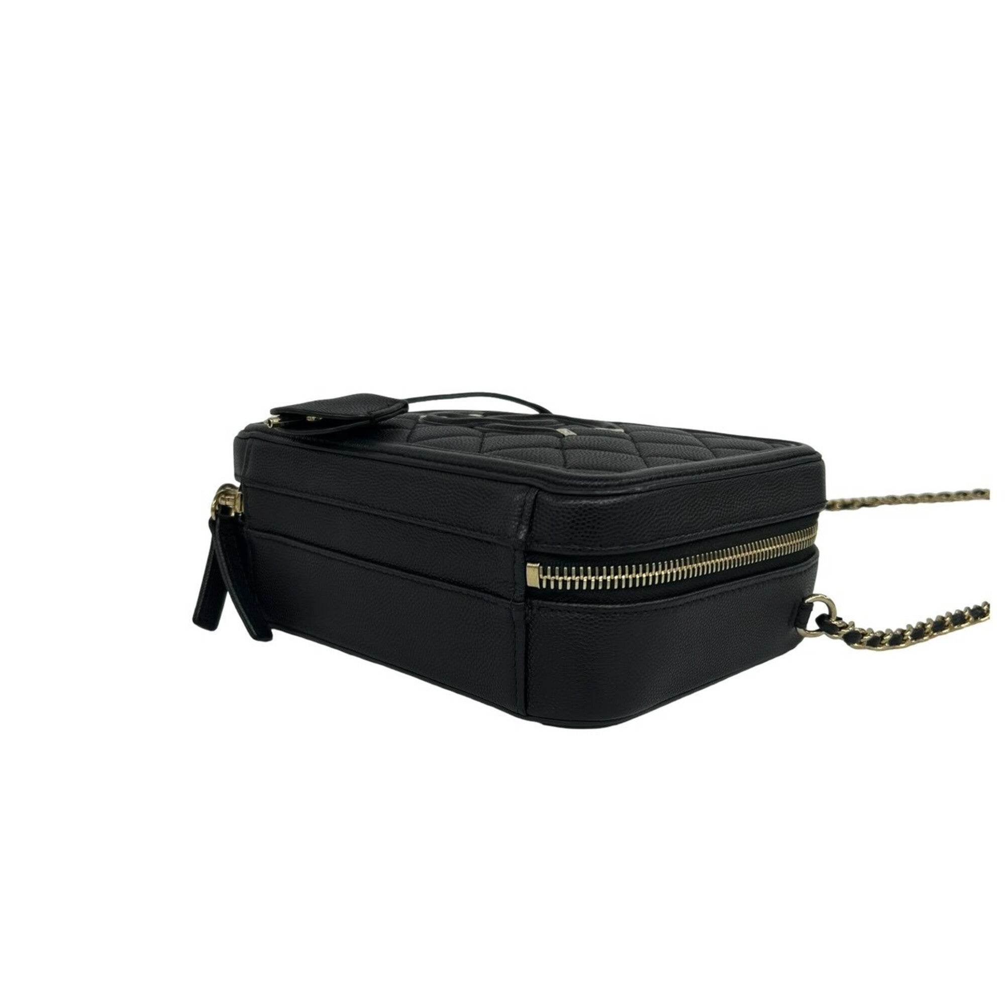 Chanel Black Grained Calfskin Handbag Shoulder Bag (Pre-Owned)