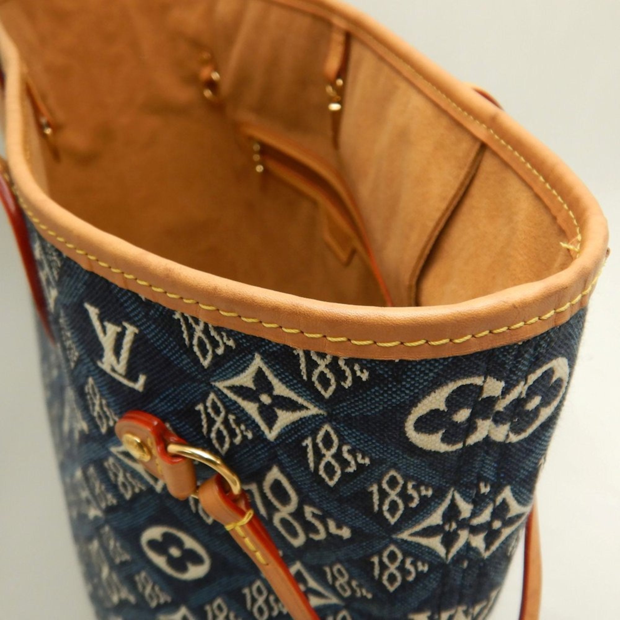 Louis Vuitton Blue Monogram Monogram Cotton Canvas Leather Tote Bag (Pre-Owned)