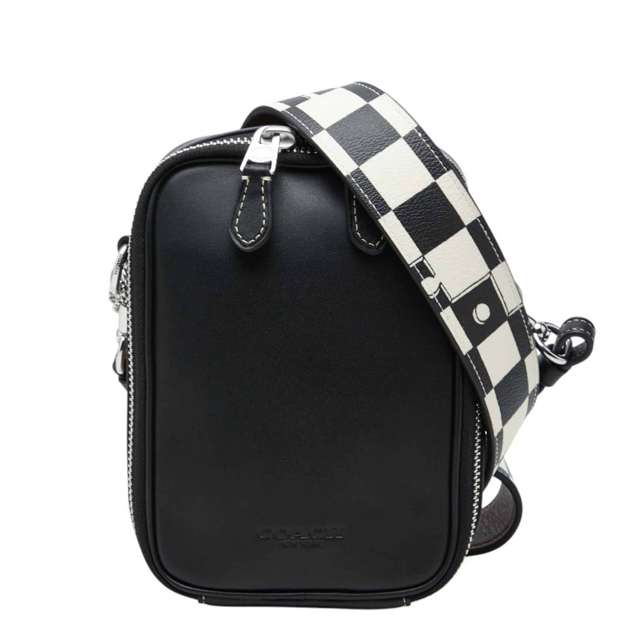 Coach Black White Leather Pvc Shoulder Bag (Pre-Owned)