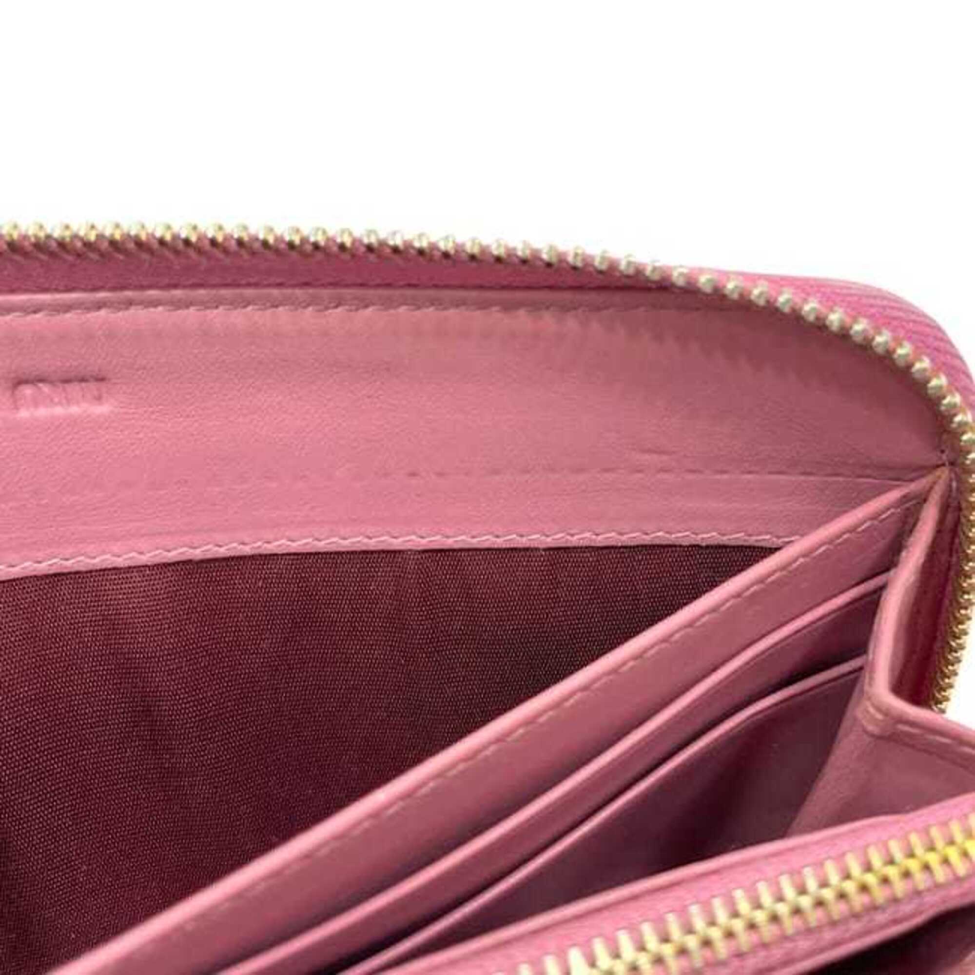 Miu Miu Pink Leather Long Wallet (Bi-Fold) (Pre-Owned)