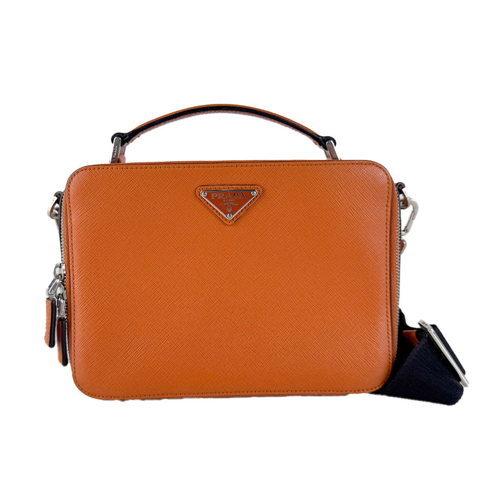 Prada Orange Leather Shoulder Bag (Pre-Owned)