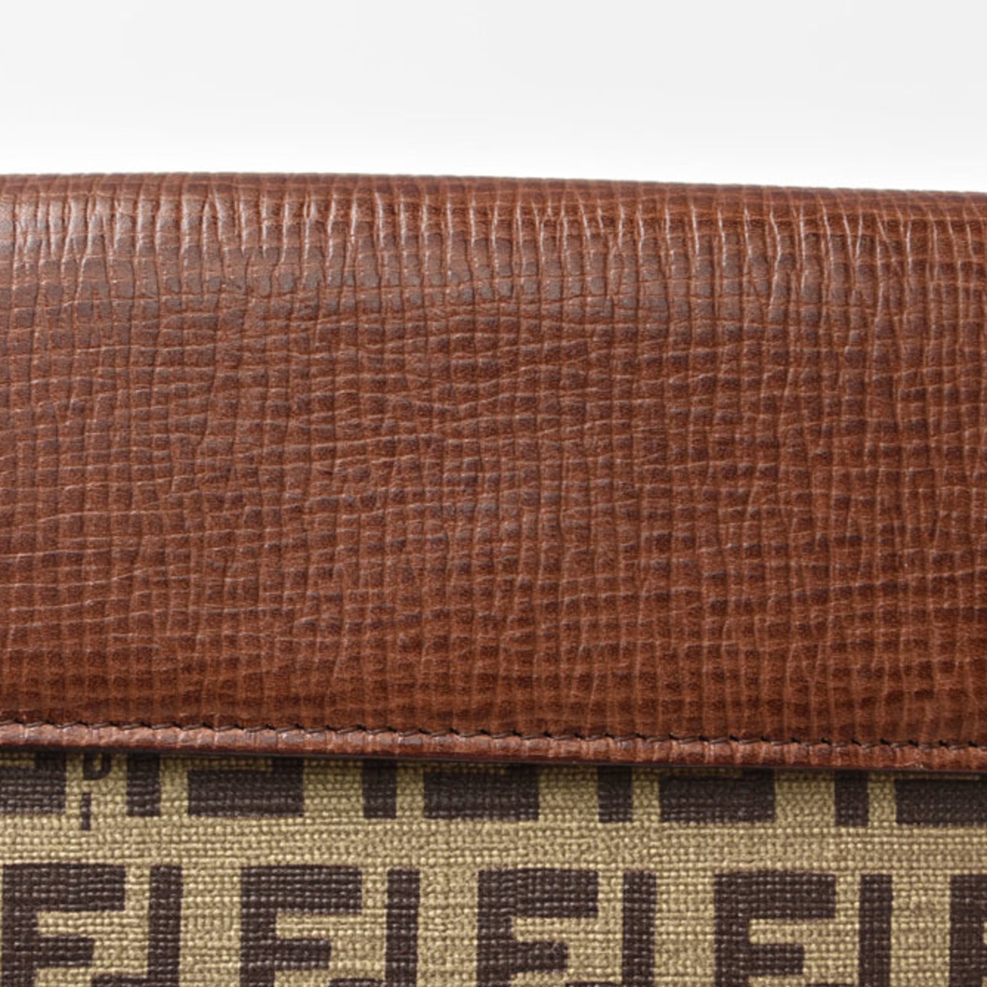 Fendi Beige Brown Brown Pvc Leather Wallet (Bi-Fold) (Pre-Owned)