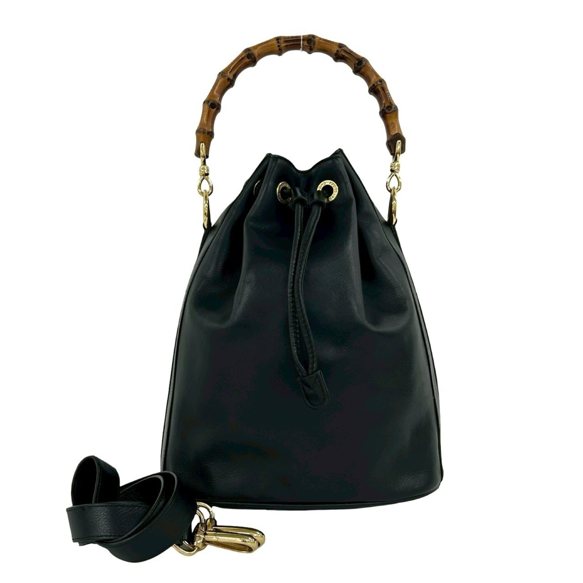 Gucci Black Leather Handbag Shoulder Bag (Pre-Owned)