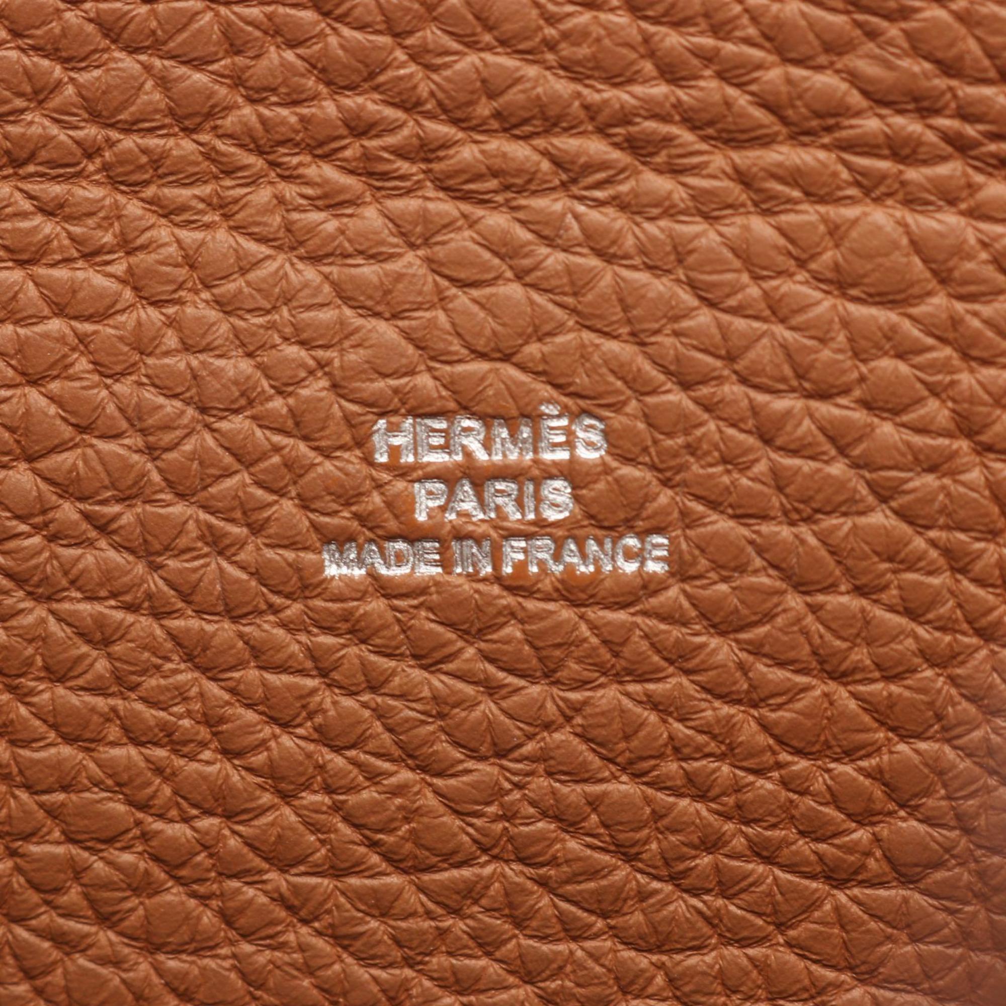Hermes Brown Gold Togo Leather Leather Handbag Shoulder Bag (Pre-Owned)