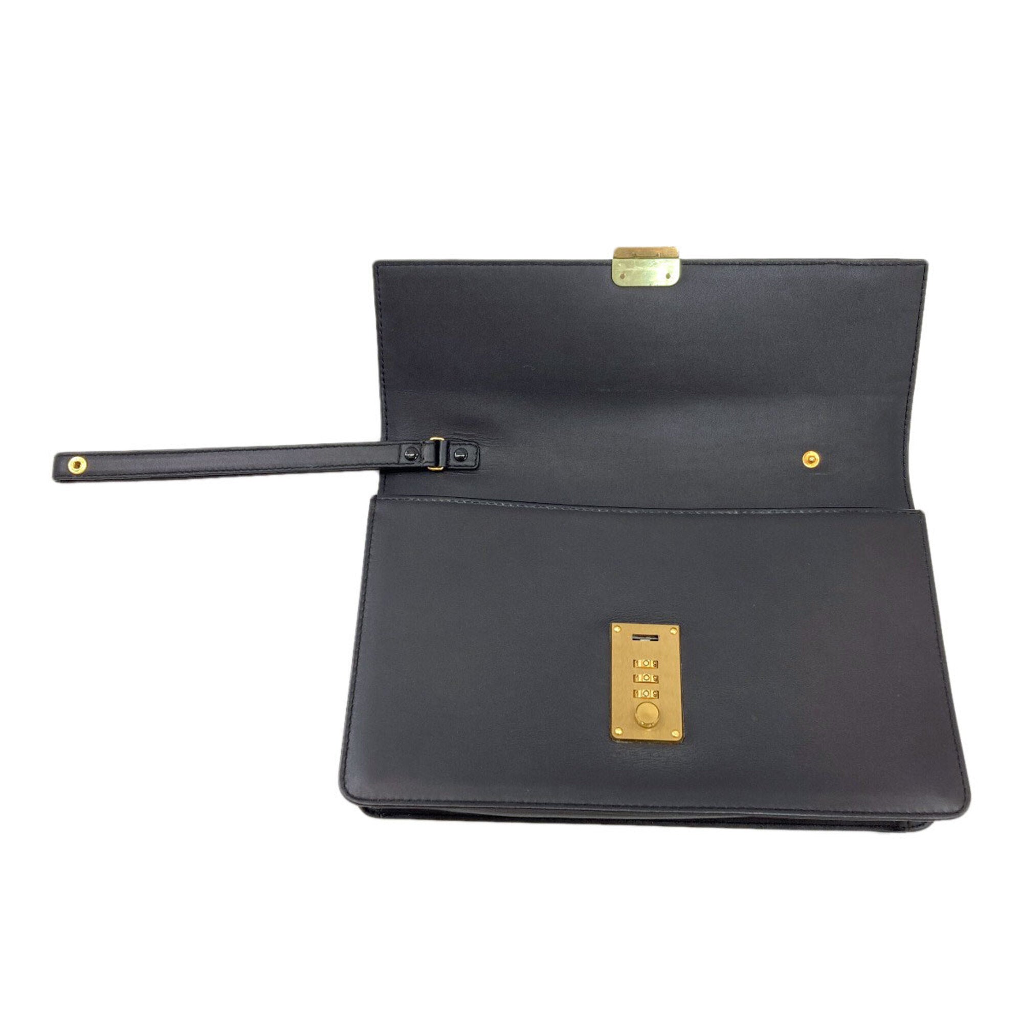 Dunhill Black Leather Clutch Bag (Pre-Owned)