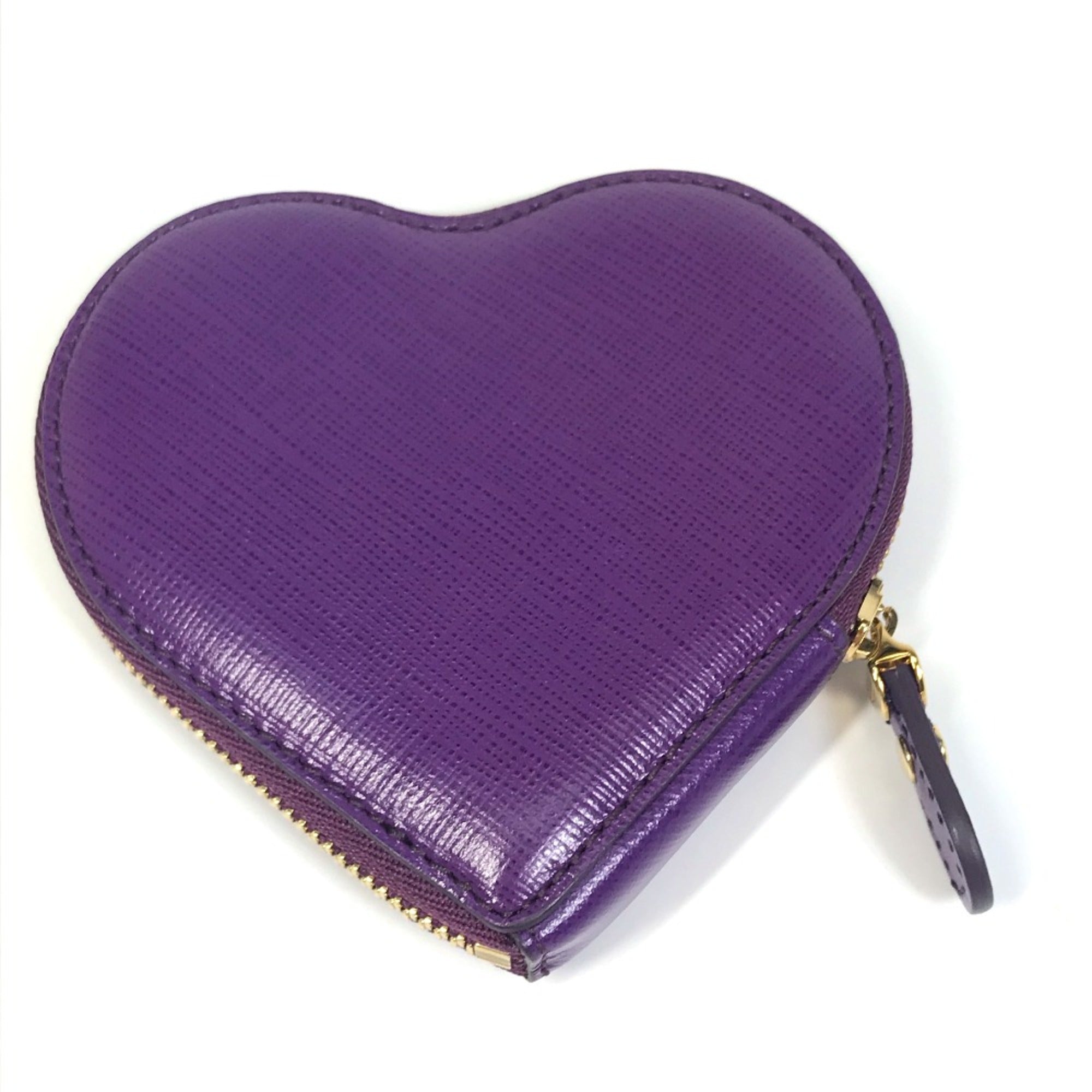 Salvatore Ferragamo Purple Leather Coin Purse/Coin Case (Pre-Owned)