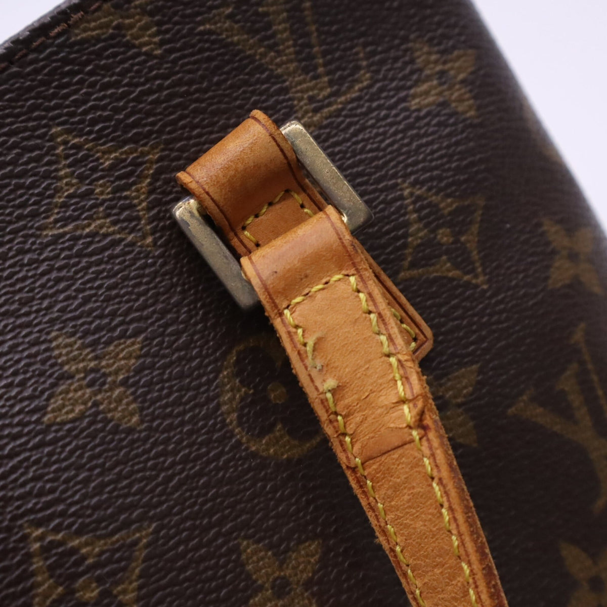 Louis Vuitton Monogram Beige Brown Coated Canvas Leather Handbag (Pre-Owned)