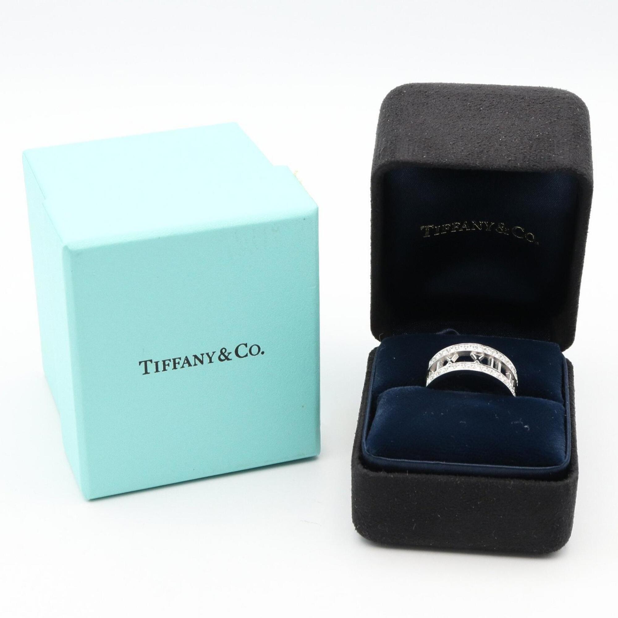 Tiffany Atlas Silver Clear White Gold (18K) Band Ring (Pre-Owned)
