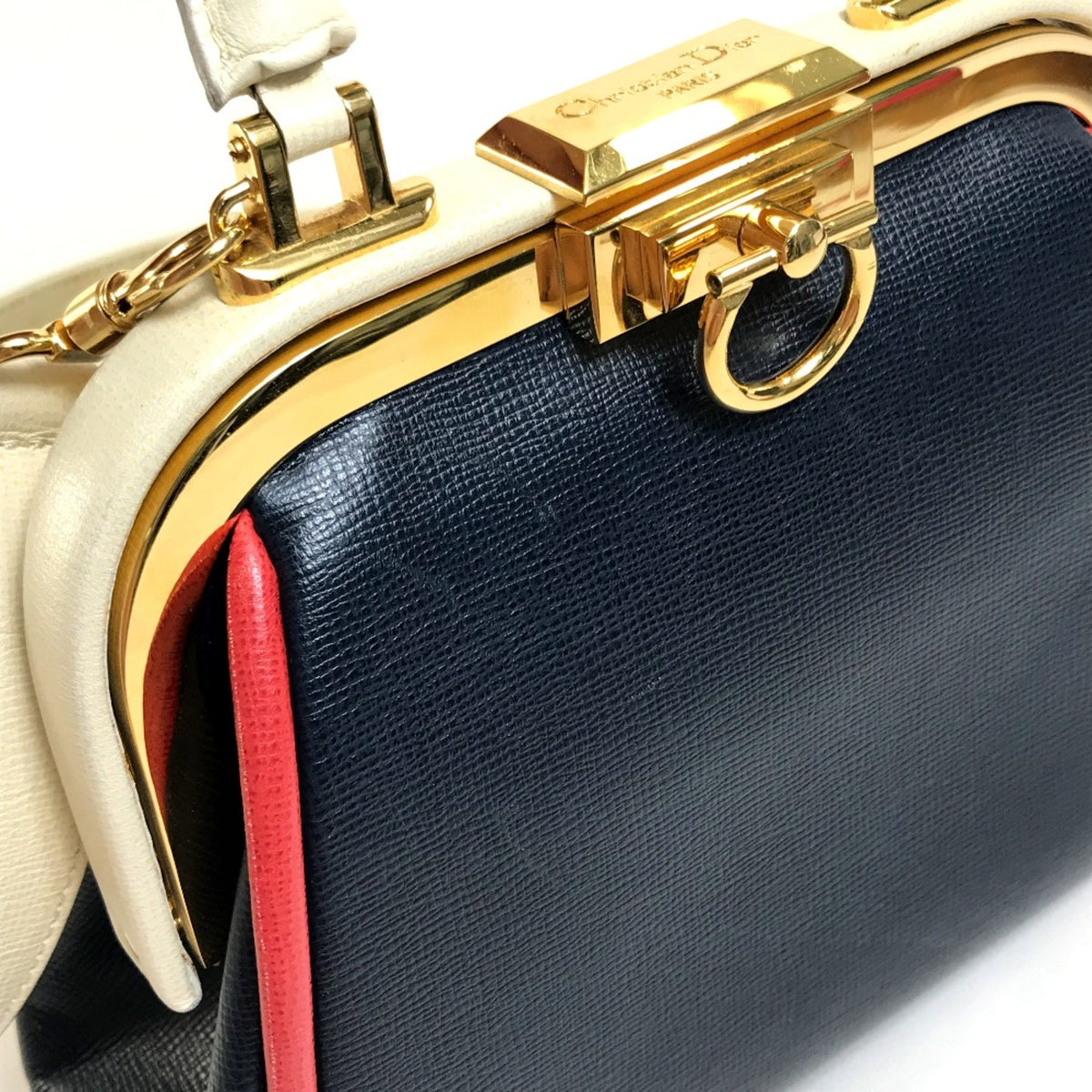 Christian Dior Navy Leather Handbag (Pre-Owned)