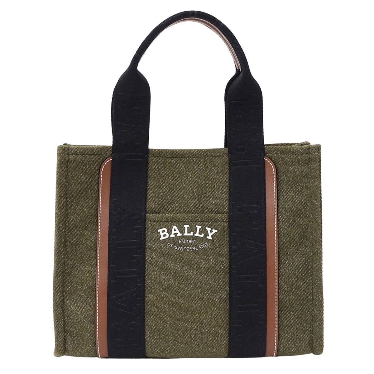 Bally Khaki Canvas Handbag Tote Bag (Pre-Owned)
