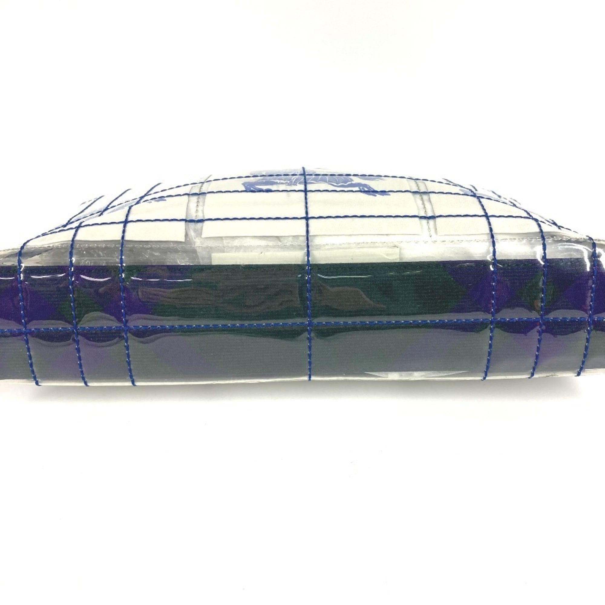 Burberry Blue Clear Vinyl Clutch Bag Handbag Pouch (Pre-Owned)