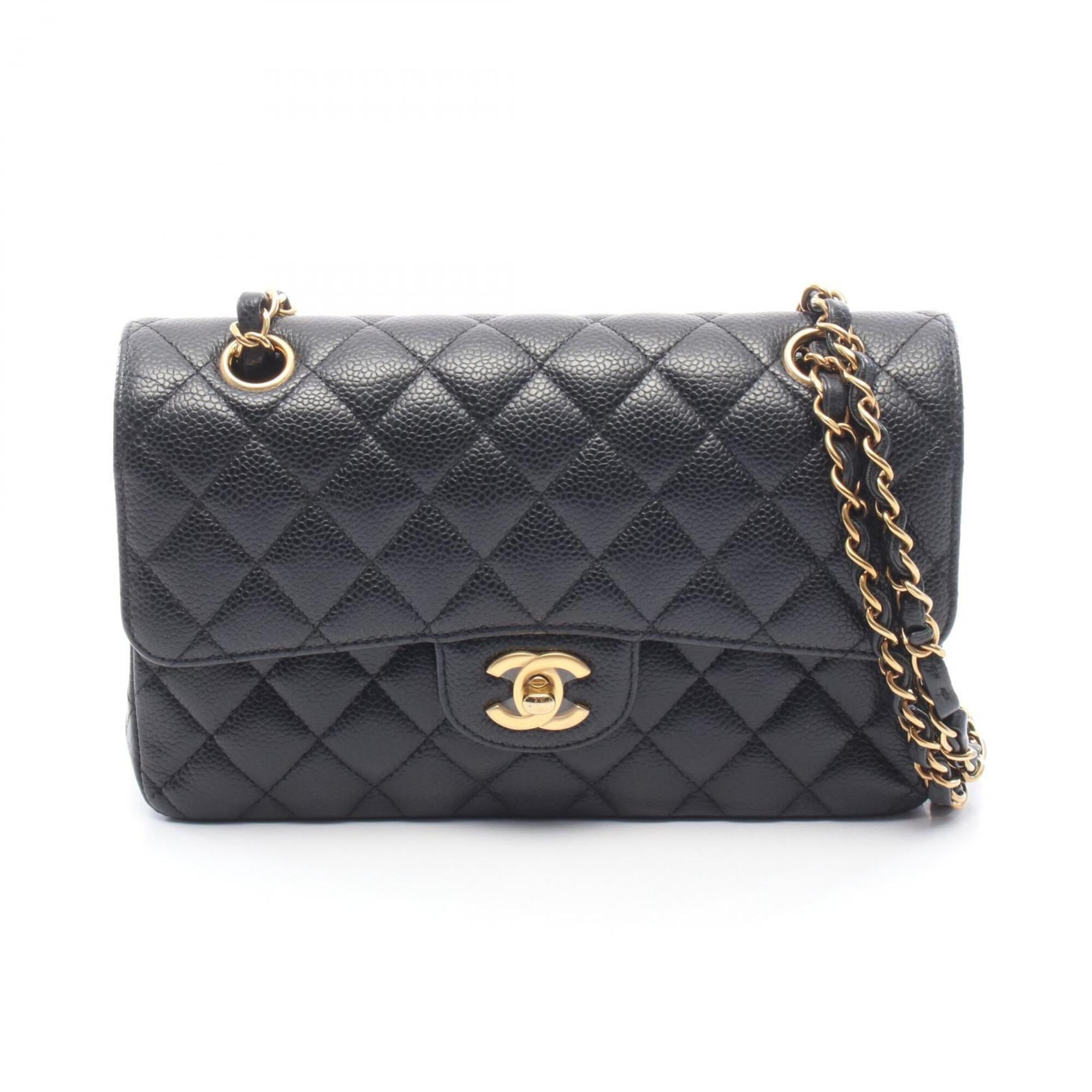 Chanel Black Leather Handbag Shoulder Bag (Pre-Owned)