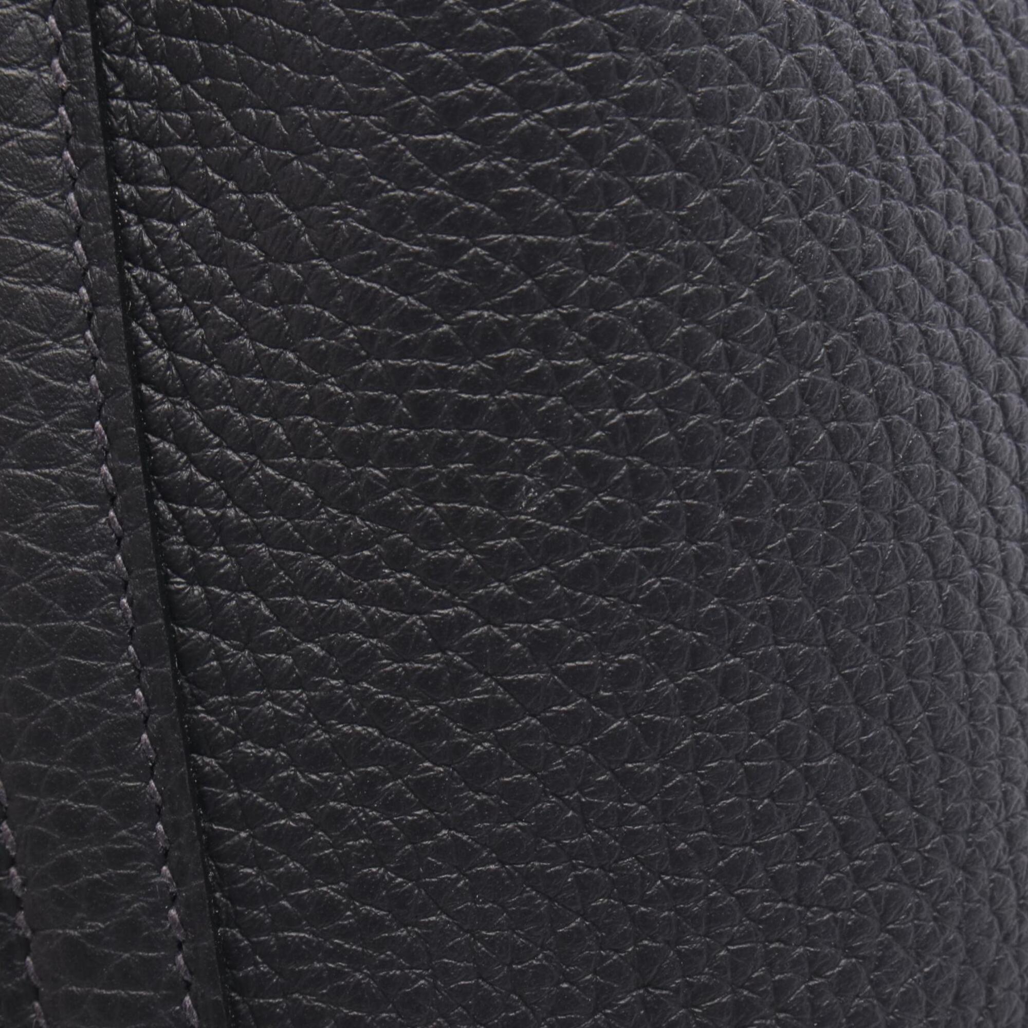 Hermes Navy Taurillon Clemence Leather Handbag (Pre-Owned)