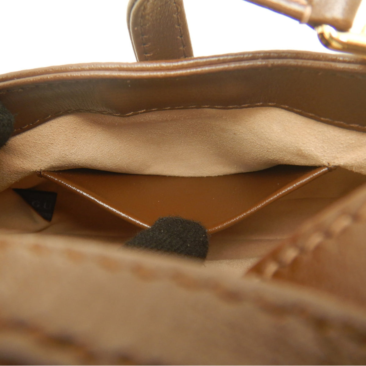 Gucci Beige Brown Gg Supreme Canvas Leather Shoulder Bag (Pre-Owned)