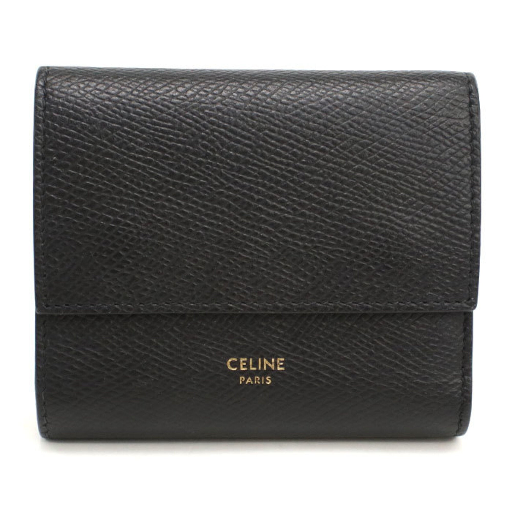 Celine Black Leather Wallet (Tri-Fold) (Pre-Owned)