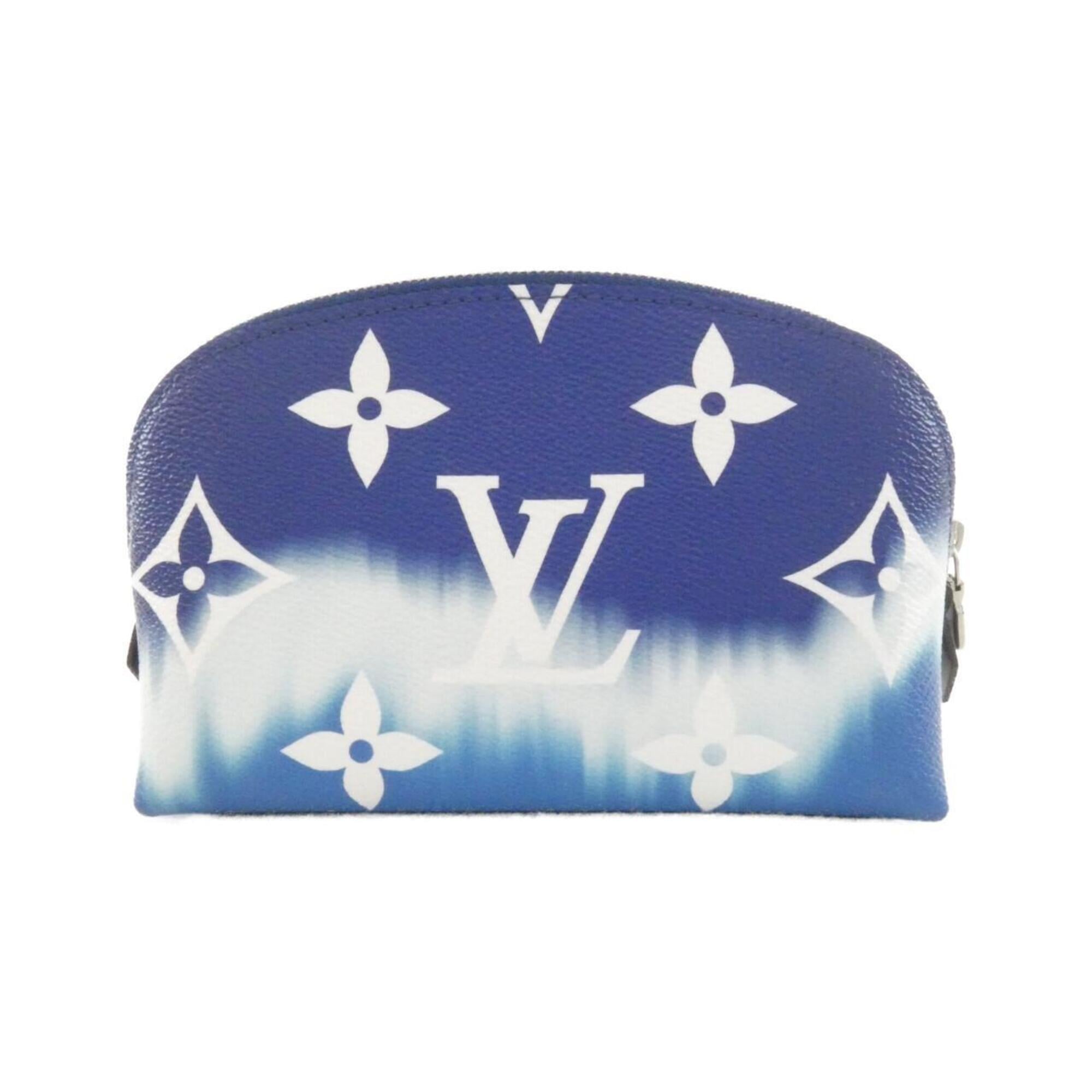 Louis Vuitton Blue Coated Canvas Handbag Pochette Pouch (Pre-Owned)