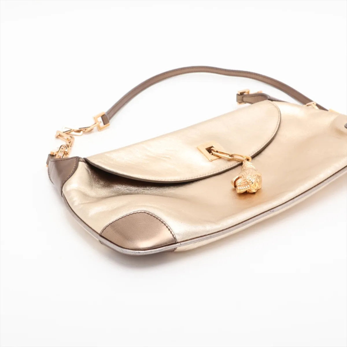 Gucci Gold Leather Handbag Shoulder Bag Tote Bag (Pre-Owned)