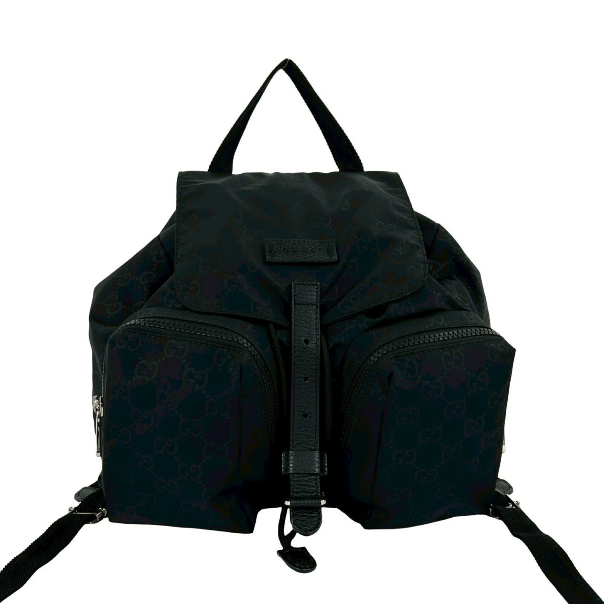 Gucci Black Nylon Leather Backpack (Pre-Owned)