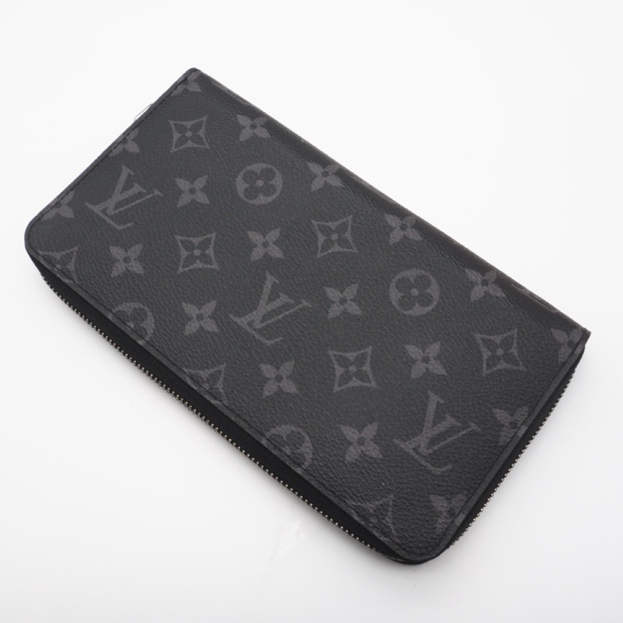 Louis Vuitton Black Gray Coated Canvas Long Wallet (Bi-Fold) (Pre-Owned)