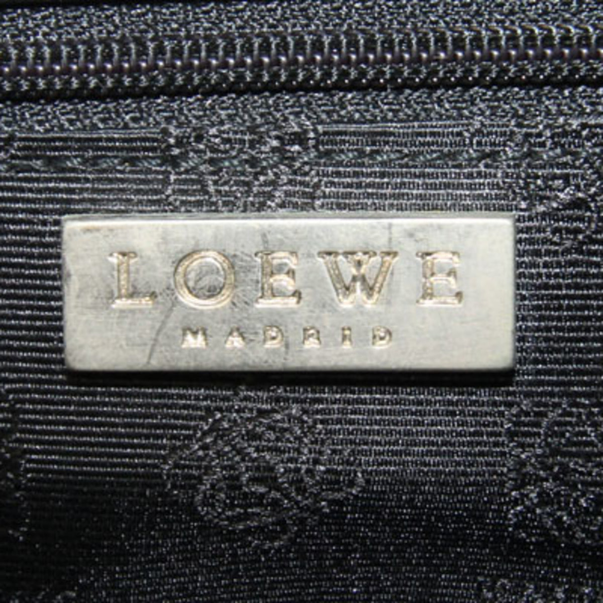 Loewe Black Gray Canvas Leather Handbag Shoulder Bag (Pre-Owned)
