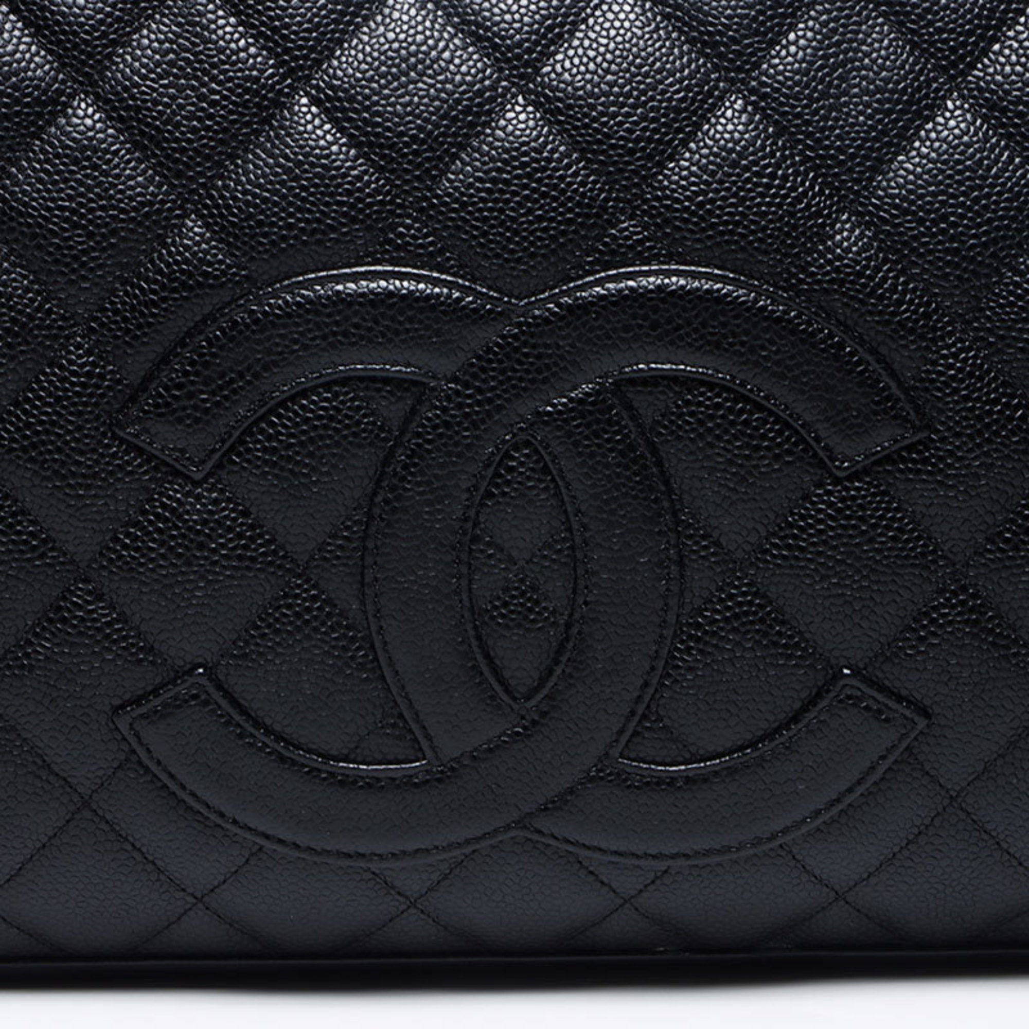 Chanel Black Grained Calfskin Boston Bag (Pre-Owned)