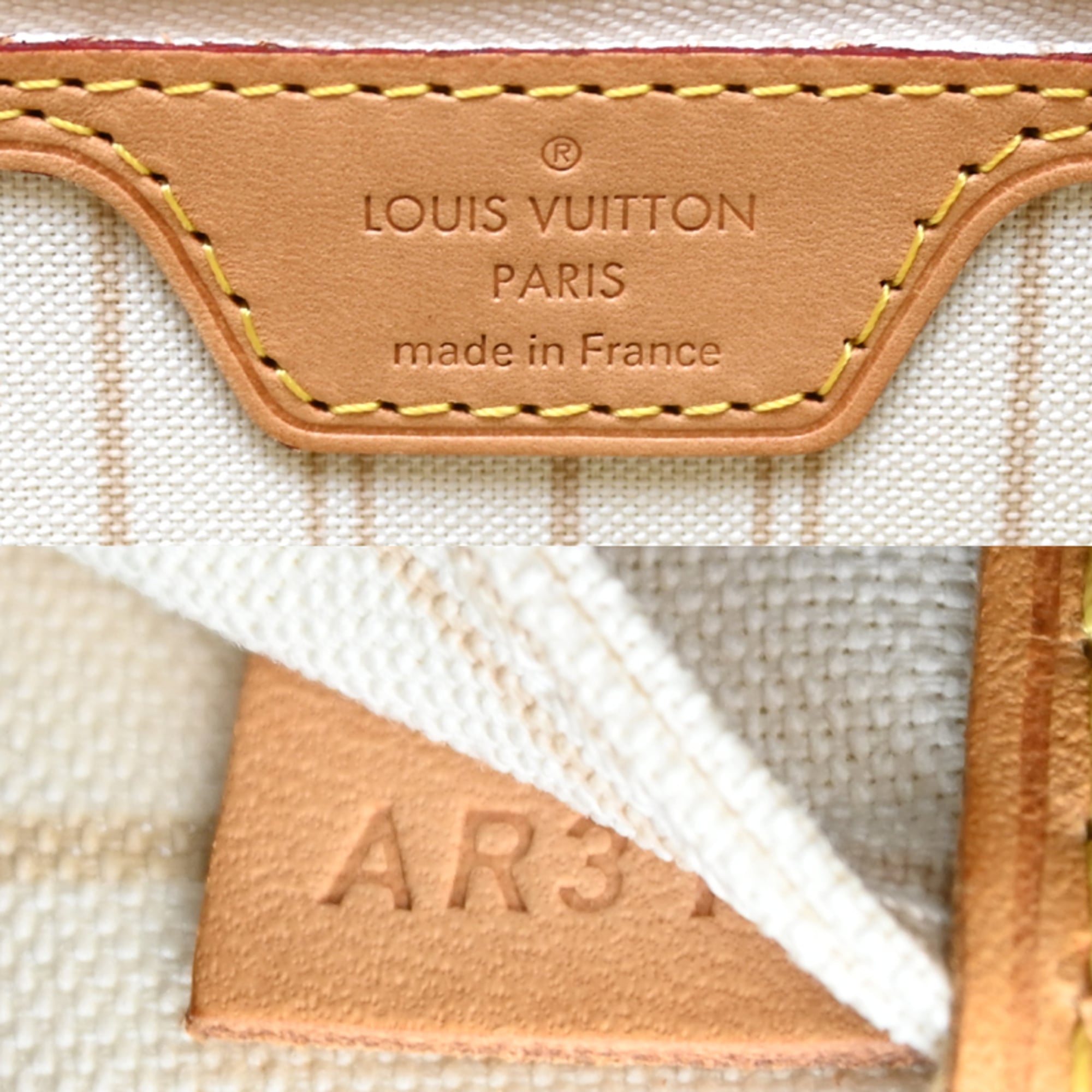 Louis Vuitton White Damier Azur Pouch Tote Bag (Pre-Owned)