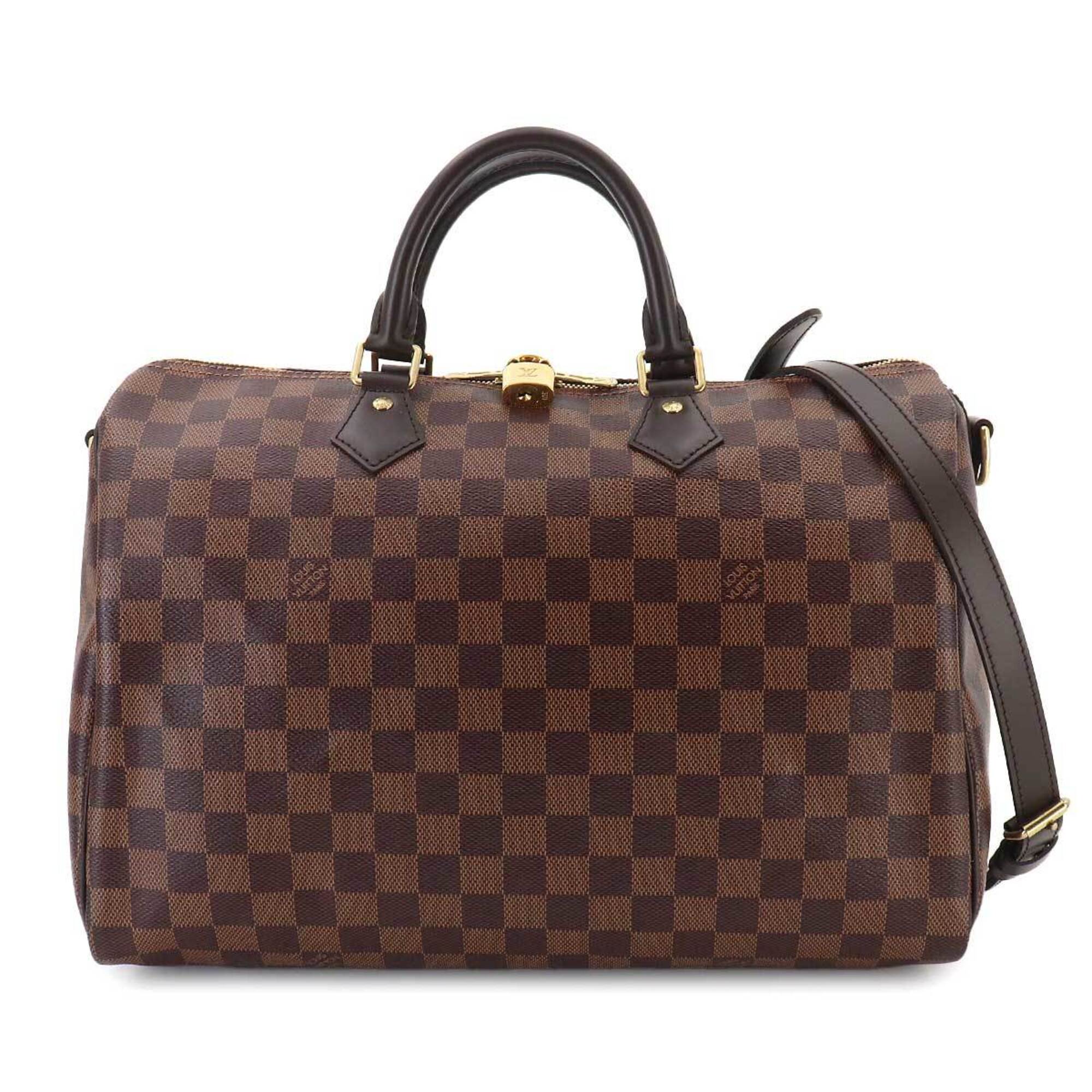 Louis Vuitton Brown Ebene Damier Canvas Boston Bag Handbag (Pre-Owned)