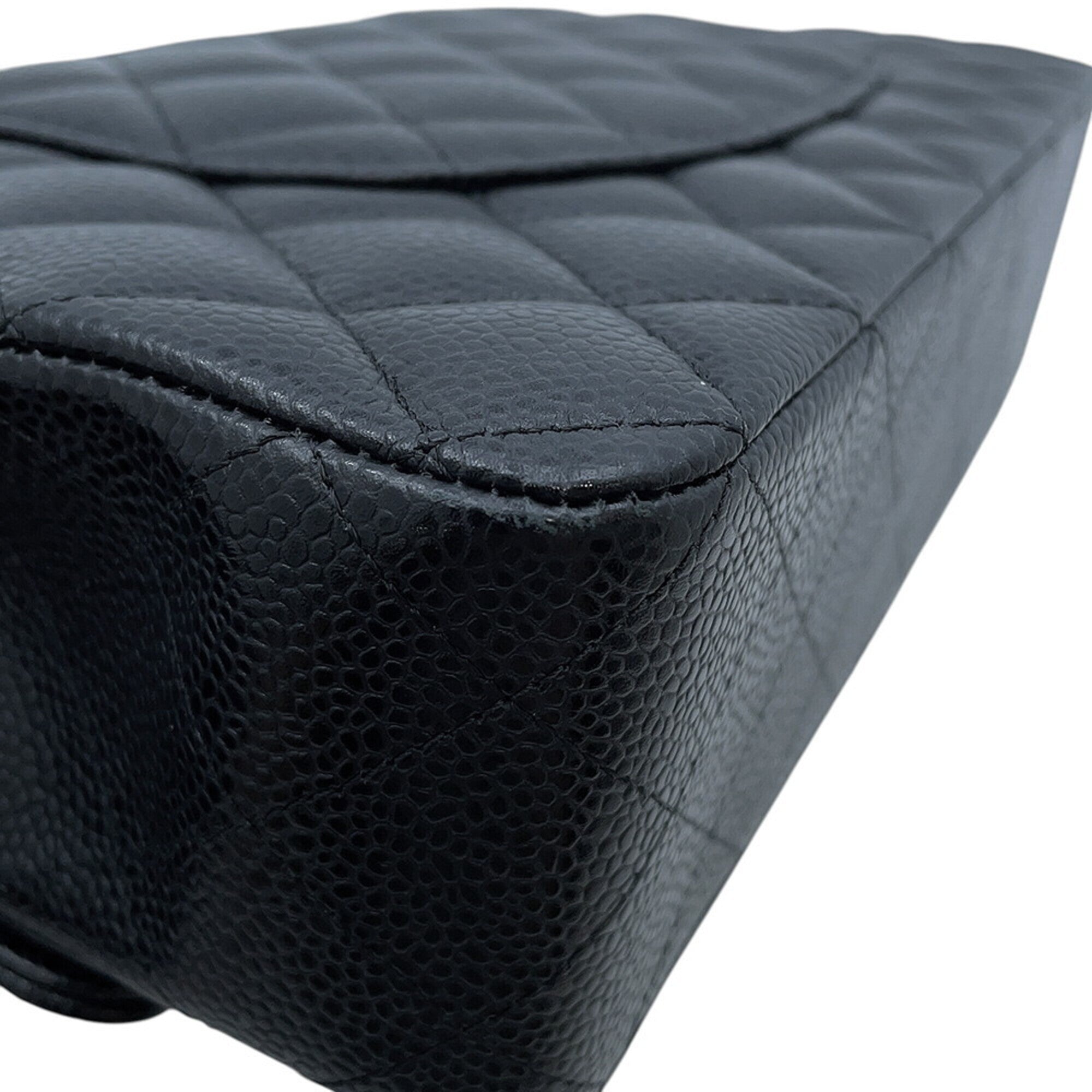 Chanel Black Grained Calfskin Handbag Shoulder Bag (Pre-Owned)