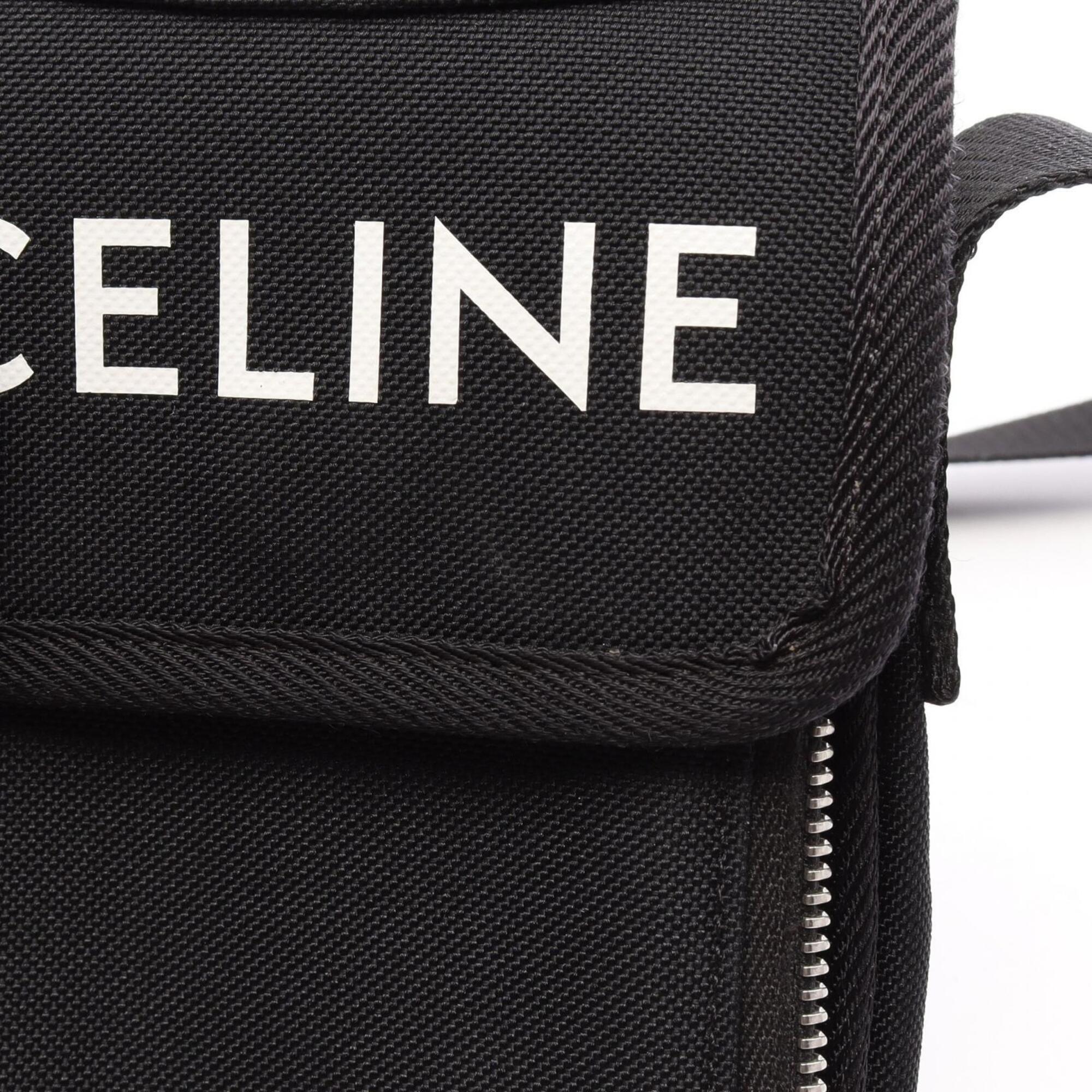 Celine Black White Canvas Handbag Pouch Shoulder Bag (Pre-Owned)