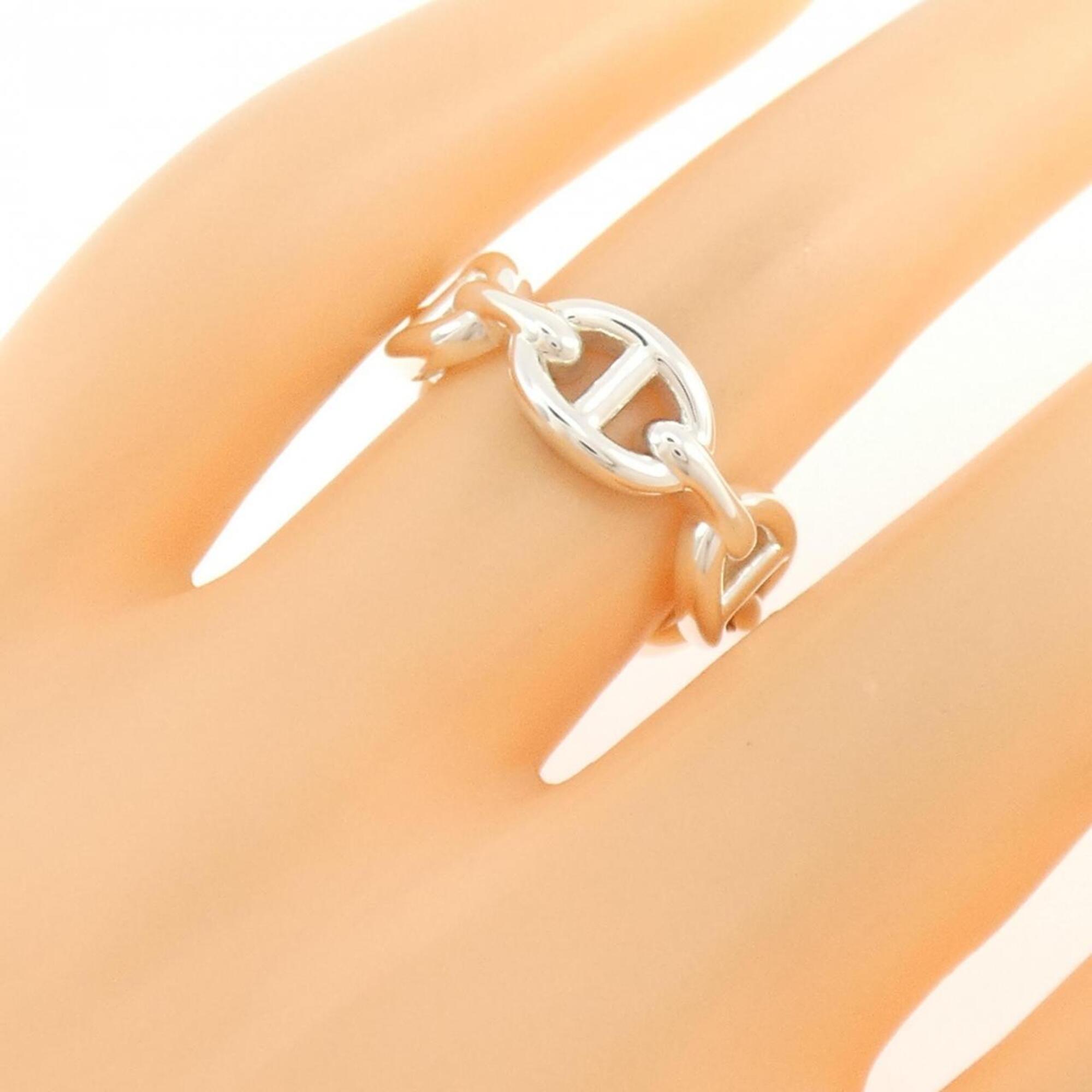 Hermes Silver Silver 925 Band Ring (Pre-Owned)