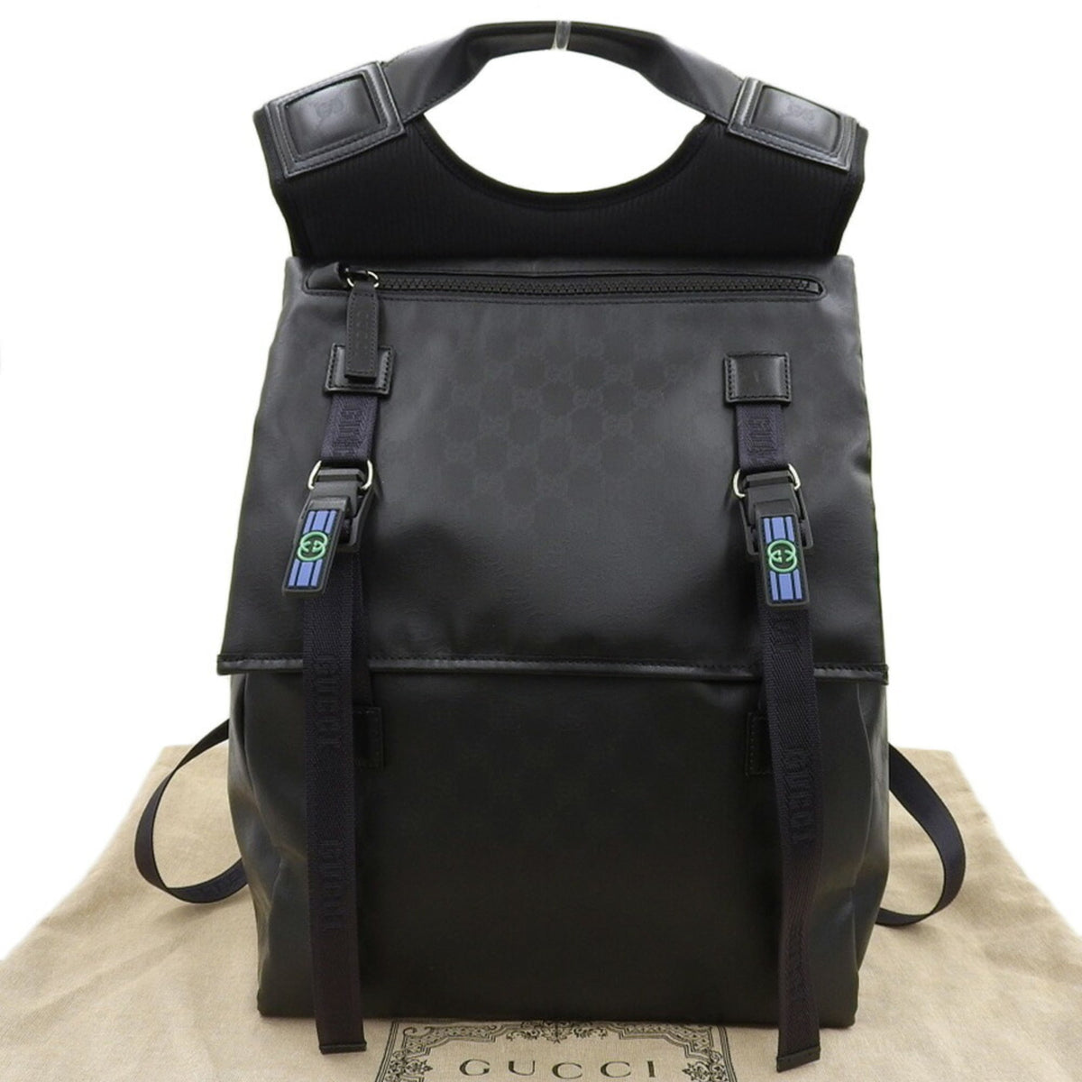 Gucci Black Coated Canvas Backpack (Pre-Owned)