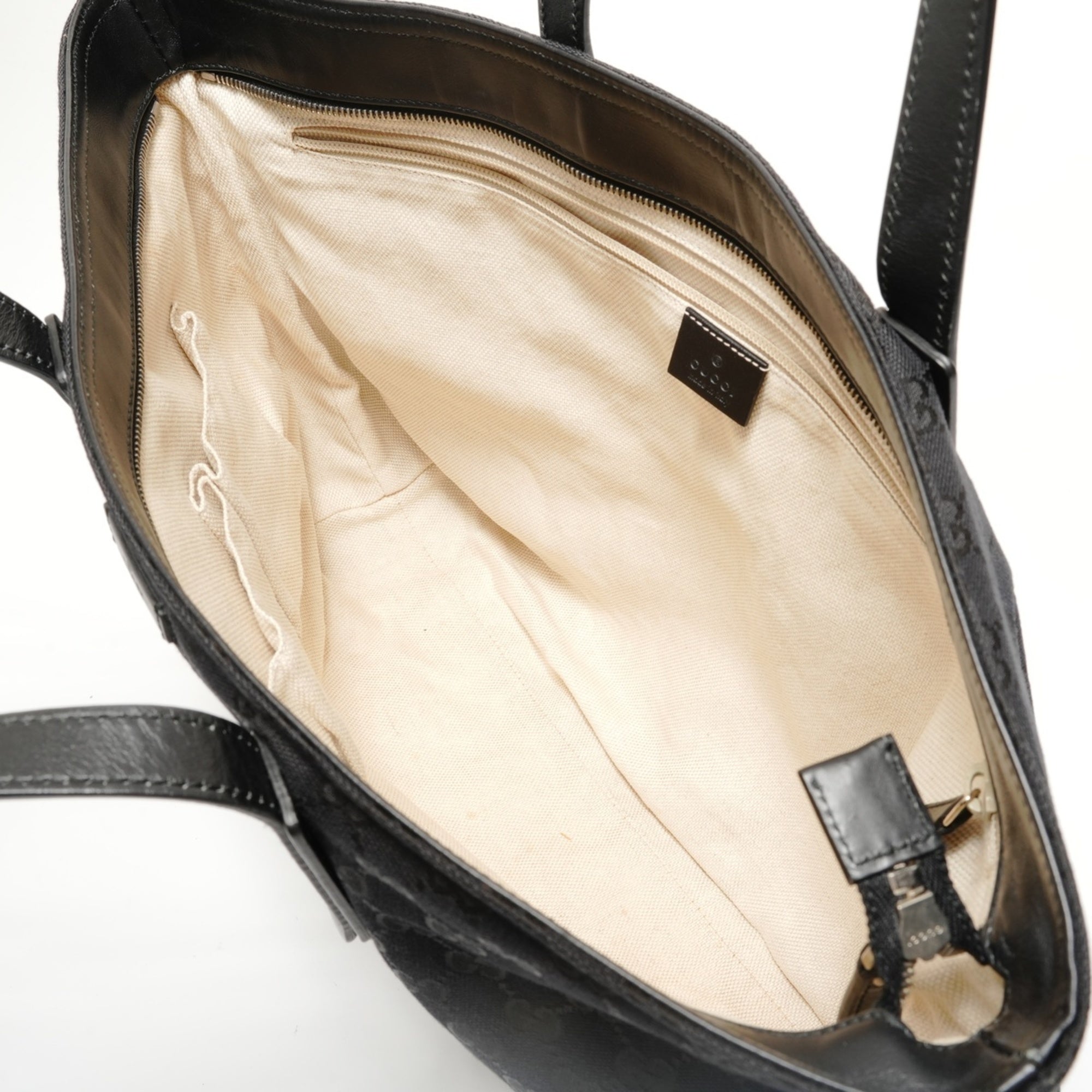 Gucci Gg Canvas Black Gg Canvas Tote Bag (Pre-Owned)