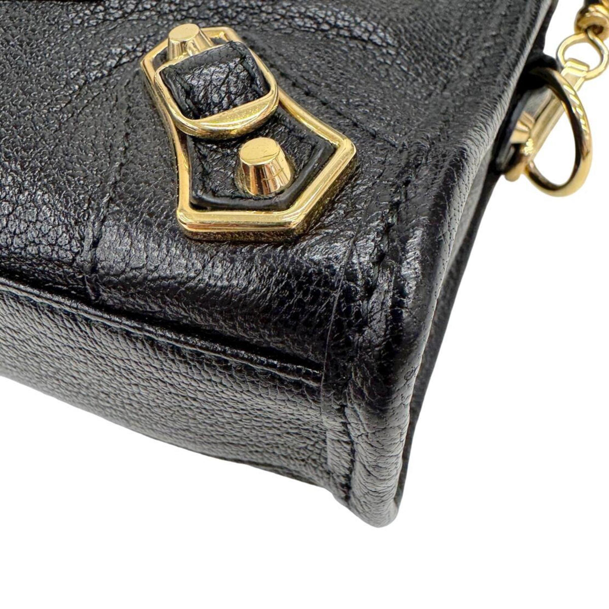 Balenciaga Black Leather Handbag Shoulder Bag (Pre-Owned)