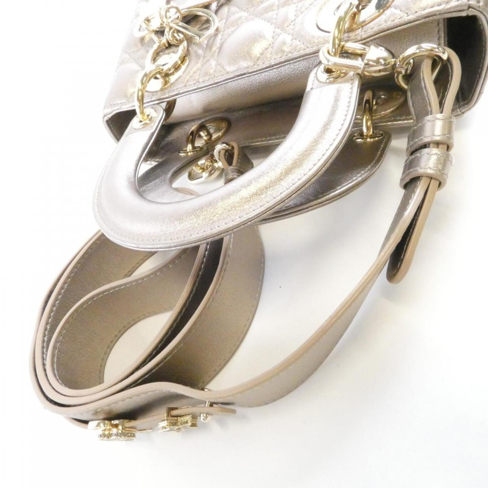 Christian Dior Gold Leather Handbag (Pre-Owned)