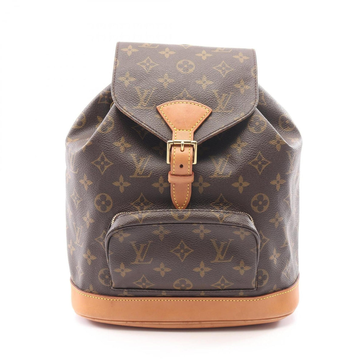 Louis Vuitton Brown Coated Canvas Leather Backpack Handbag (Pre-Owned)