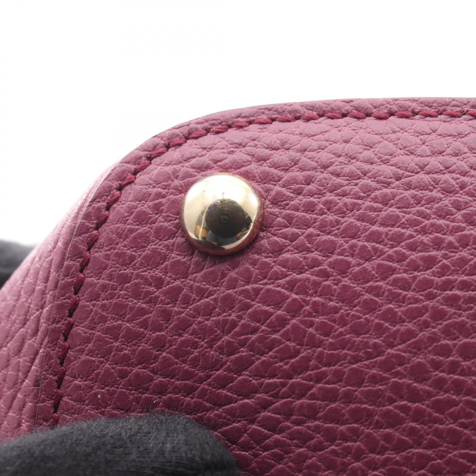 Gucci Purple Leather Handbag Tote Bag (Pre-Owned)