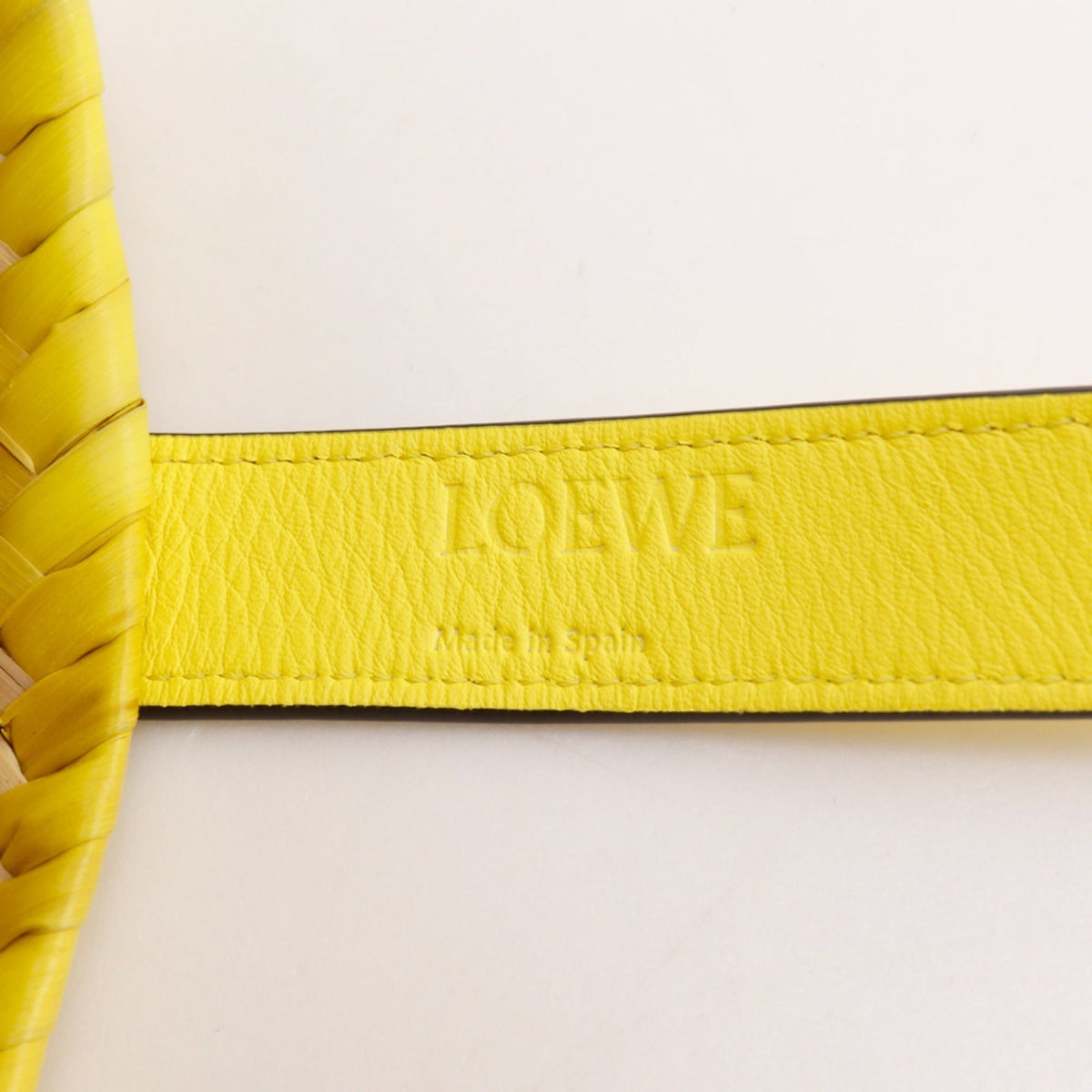 Loewe Yellow Raffia Leather Basket Tote Bag (Pre-Owned)